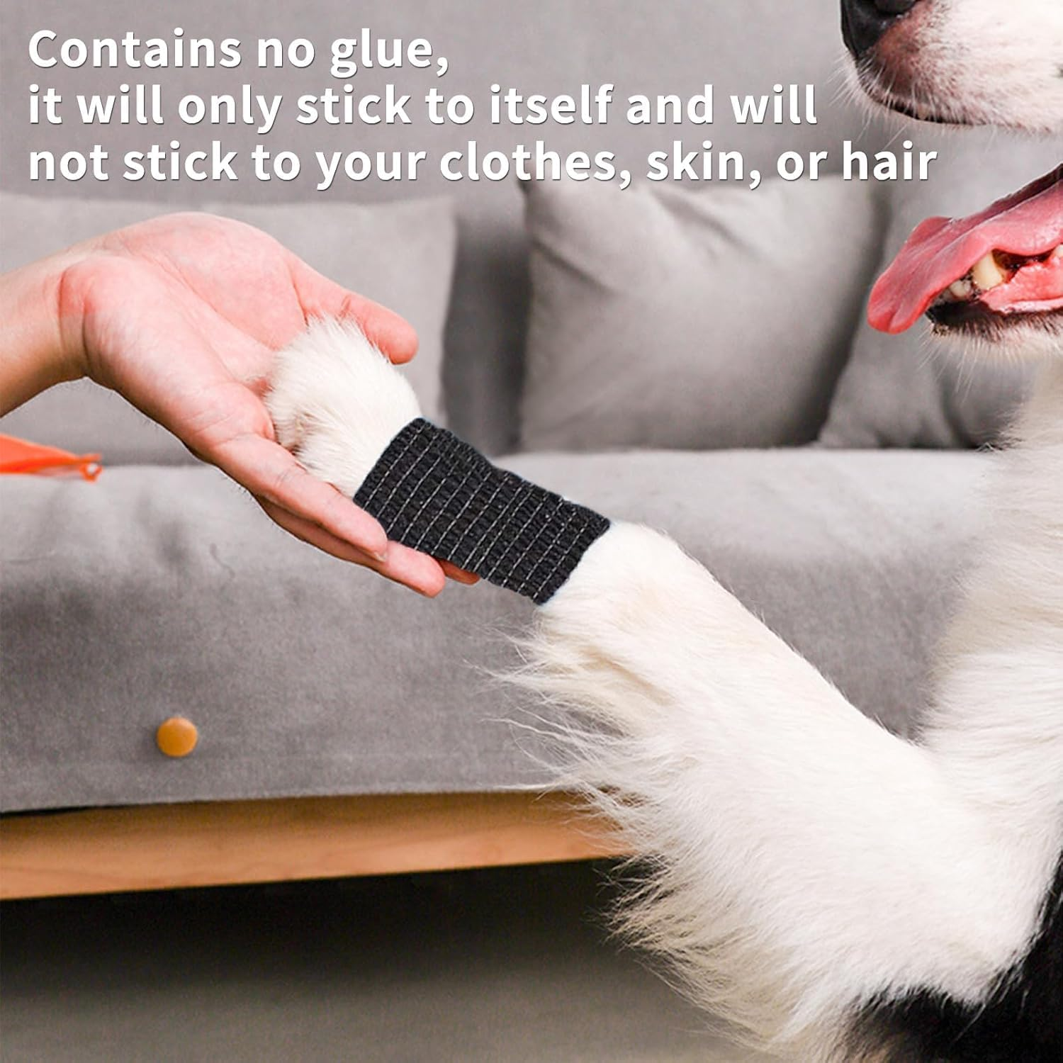 Self Adhesive Cohesive Bandages Elastic Athletic Sports Tape, 12Rolls Pet Vet Wrap Tape Non-Woven Cohesive Gauze Rolls, Self Adhesive Elastic Protective Bandages Non Woven Cohesive Wrap image number 2