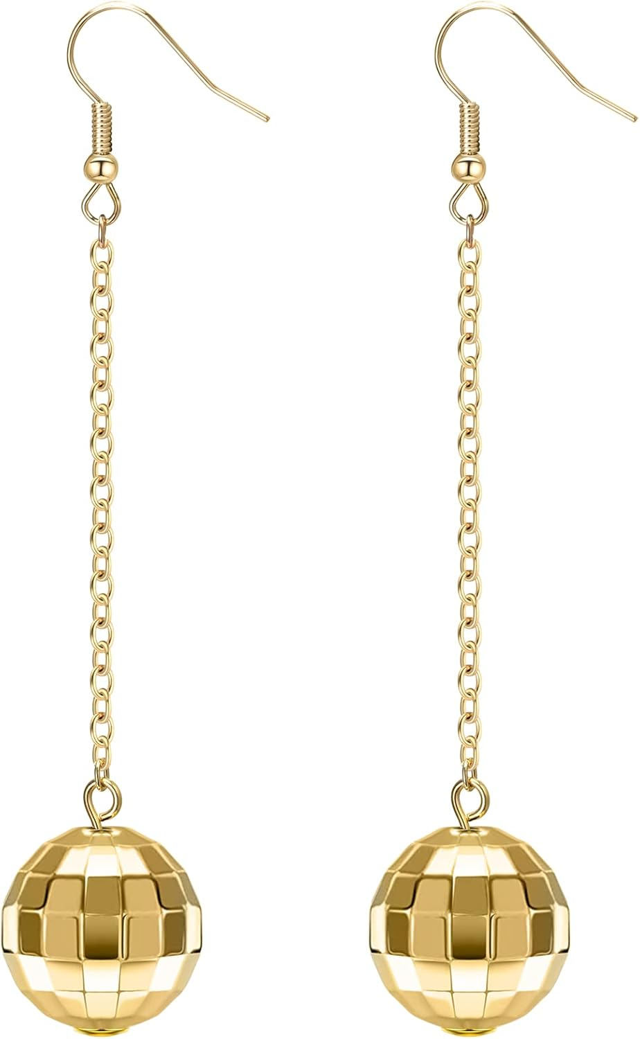 Disco Ball Earrings for Women Silver Gold Disco Mirrorball Earrings Perfect for 70S Outfits Dance Party Costume Accessories