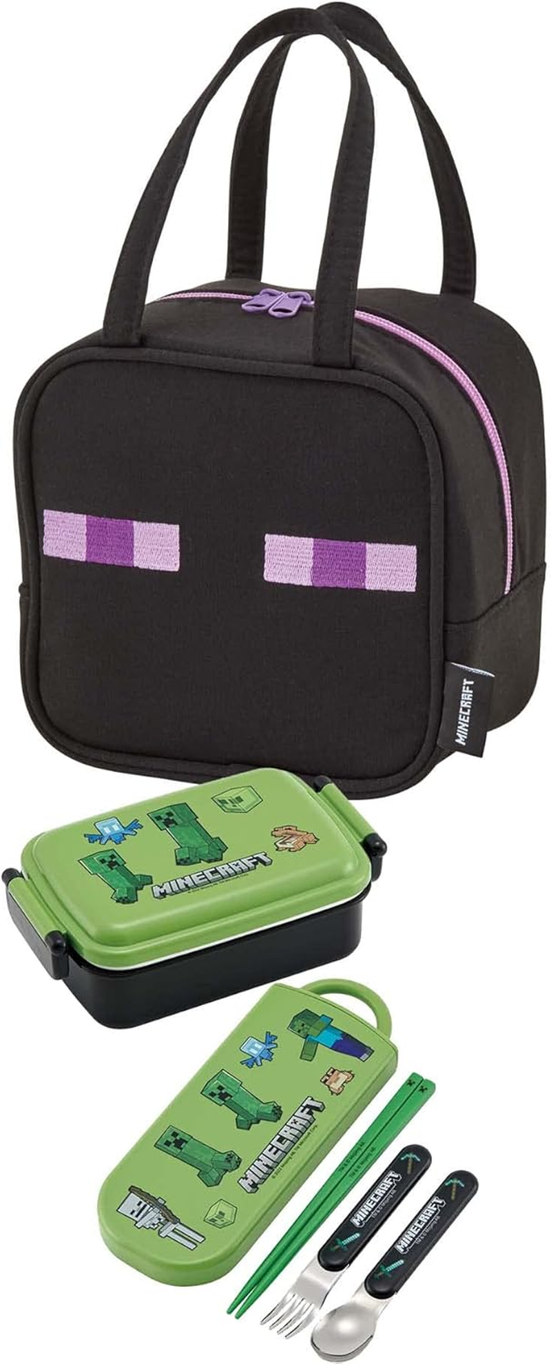 Skater KNBP1 Minecraft Enderman Lunch Bag Cold Insulated Lunch Bag with Mini Pocket, 12.6 X 4.7 X 8.3 Inches (32 X 12 X 21 Cm) - Enderman image number 4