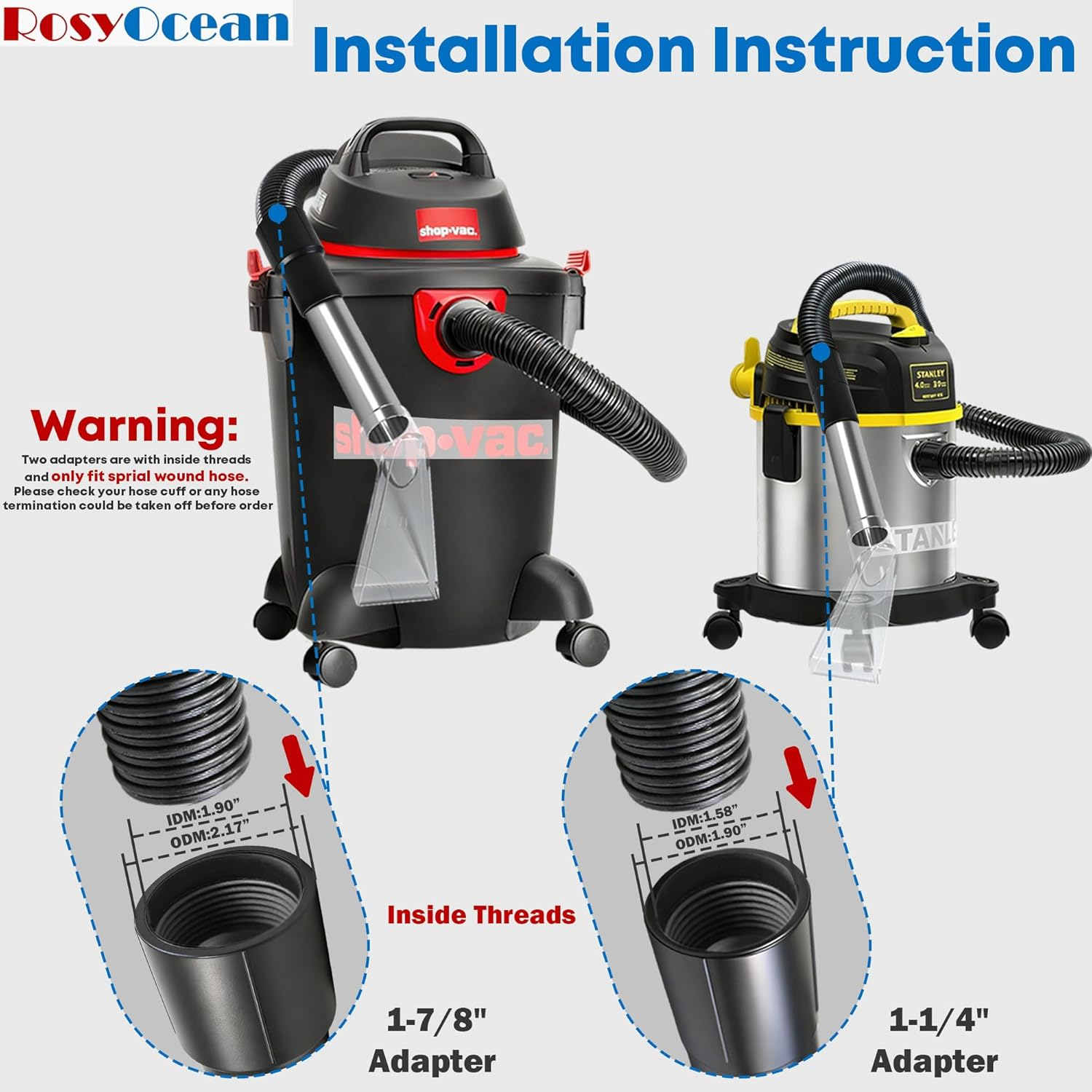 Upholstery & Carpet Cleaning Attachment Hand Wand with Viewing Head Auto Detailing Vacuum Head Hand Tool for Truck Mount & Portable Extractor - Transparent image number 5