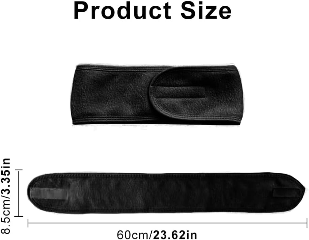 4 Pcs Facial Headband - Terry Cloth Head Wrap with Magic Tape, Stretchable Towel for Bath, Makeup and Sport image number 4