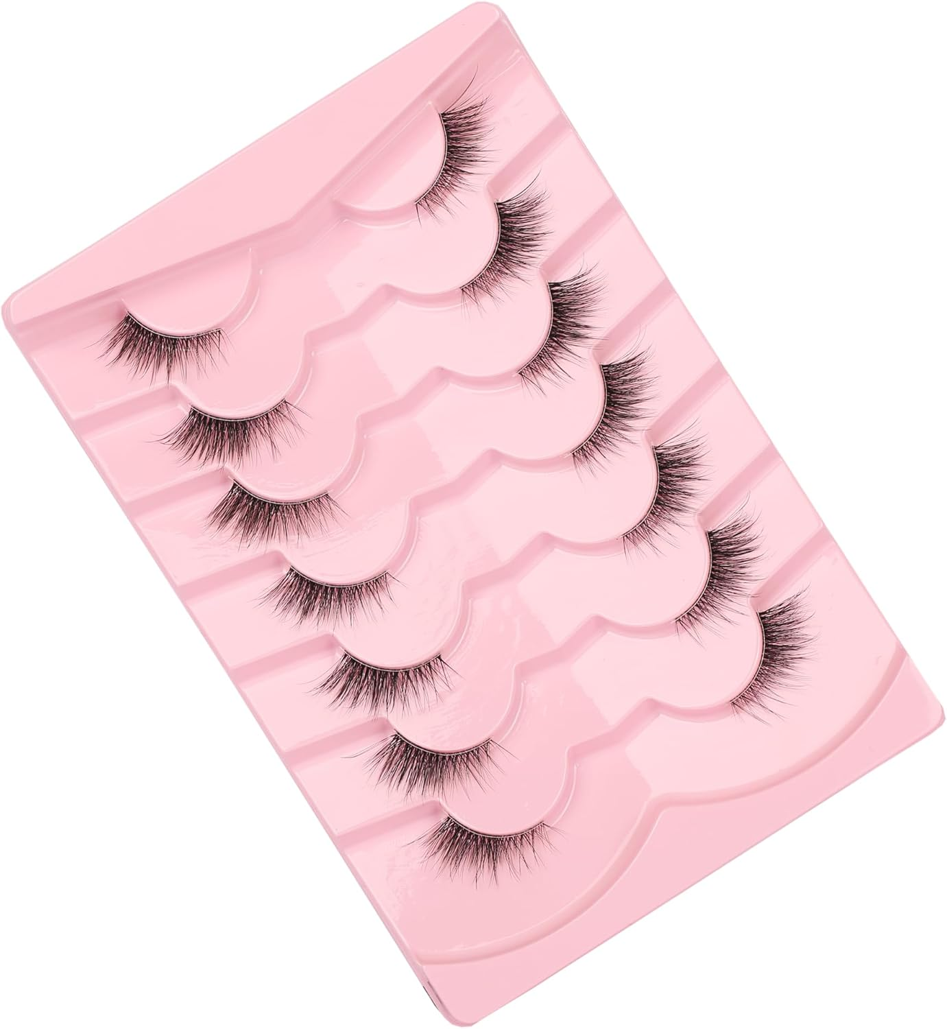 Gmagictobo Natural Half Lashes Cat Eye Look False Eyelashes Clear Band Fake Eyelashes 7 Pairs image number 3