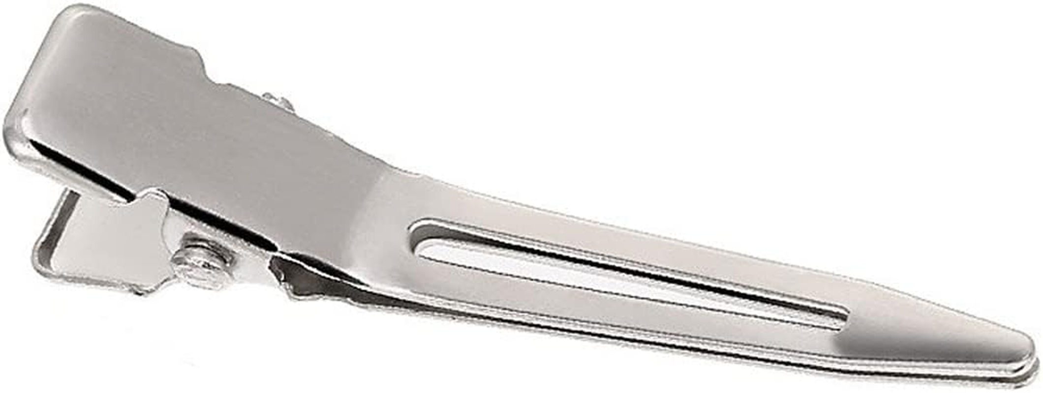 Haobase 50 Pcs 4.5Cm Single Prong Pin Curl Duckbill Clips Silver Section Clips Metal Alligator Clips Hair Pins Clips for Hair Extensions image number 1