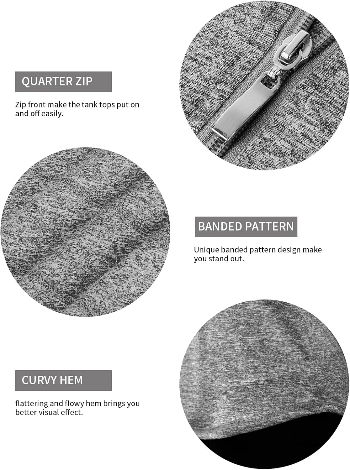 Tanst Sky Women'S Zip up Tank Top Quick Dry Workout Tops Sleeveless Golf Tennis Running Shirt image number 6