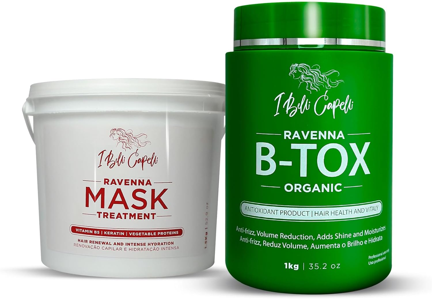 I Belli Capelli Ravenna B-Tox Organic Kit + Intense Moisturizing Treatment Mask image number 5