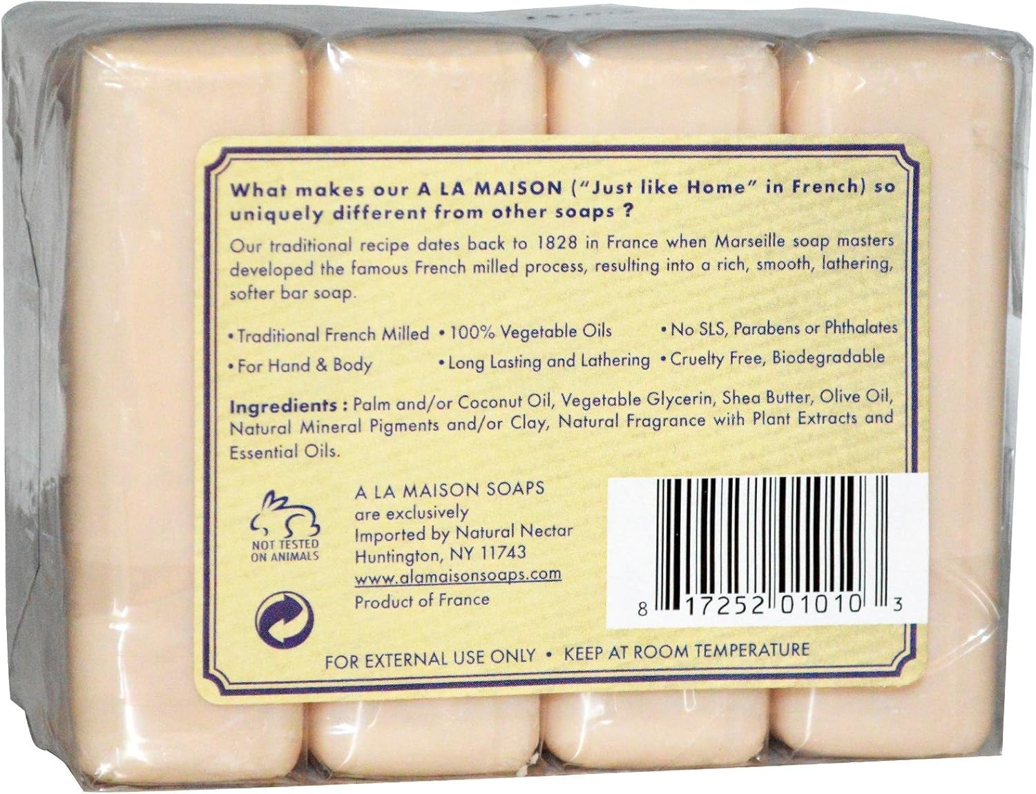A La Maison Hand & Body Bar Soap - Lavender Flowers 4/3.5 Oz (100 Grams) Bar(S) image number 1