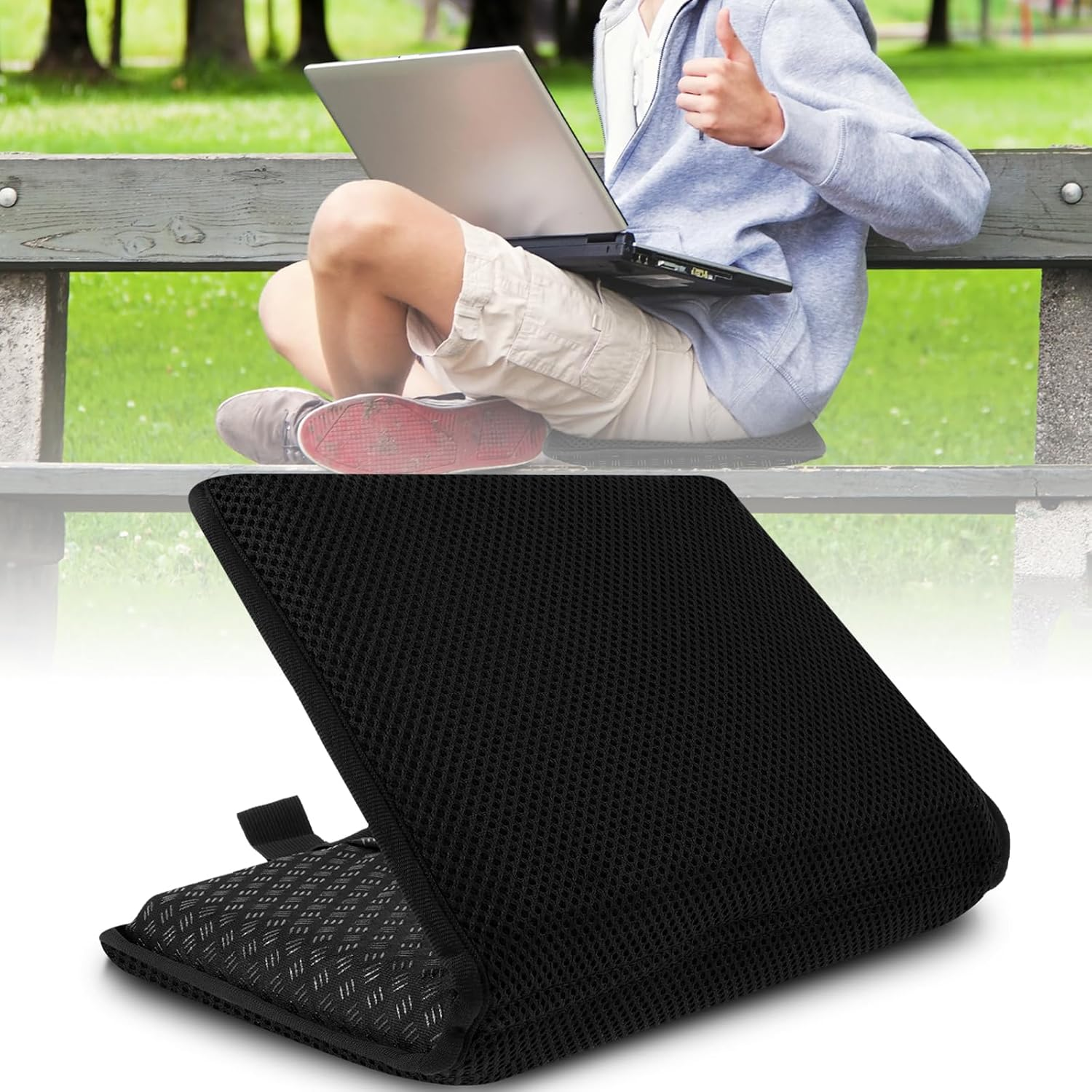 Gel Seat Cushion for Long Sitting Foldable Portable Gel Chair Cushion Comfortable TPE Camping Seating Pad for Stadium Camping Hiking Airplane image number 5