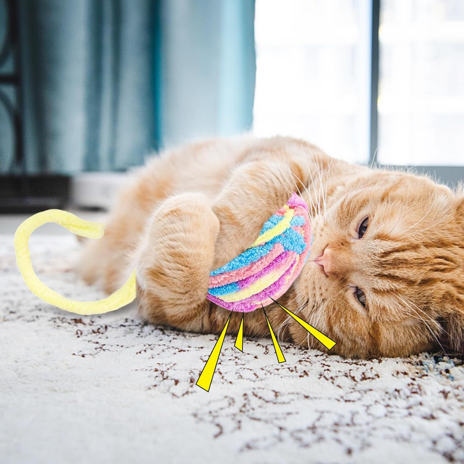 8 Pcs Cat Toys, Cat Toys, Pet Toys, Plush Yarn Balls, Sound Producing Balls, Woven Colorful Cat Toys for Self Enjoyment and Relaxation, Pet Supplies, Teasing Cat Toys, Sound Producing Teeth Grinding, image number 1