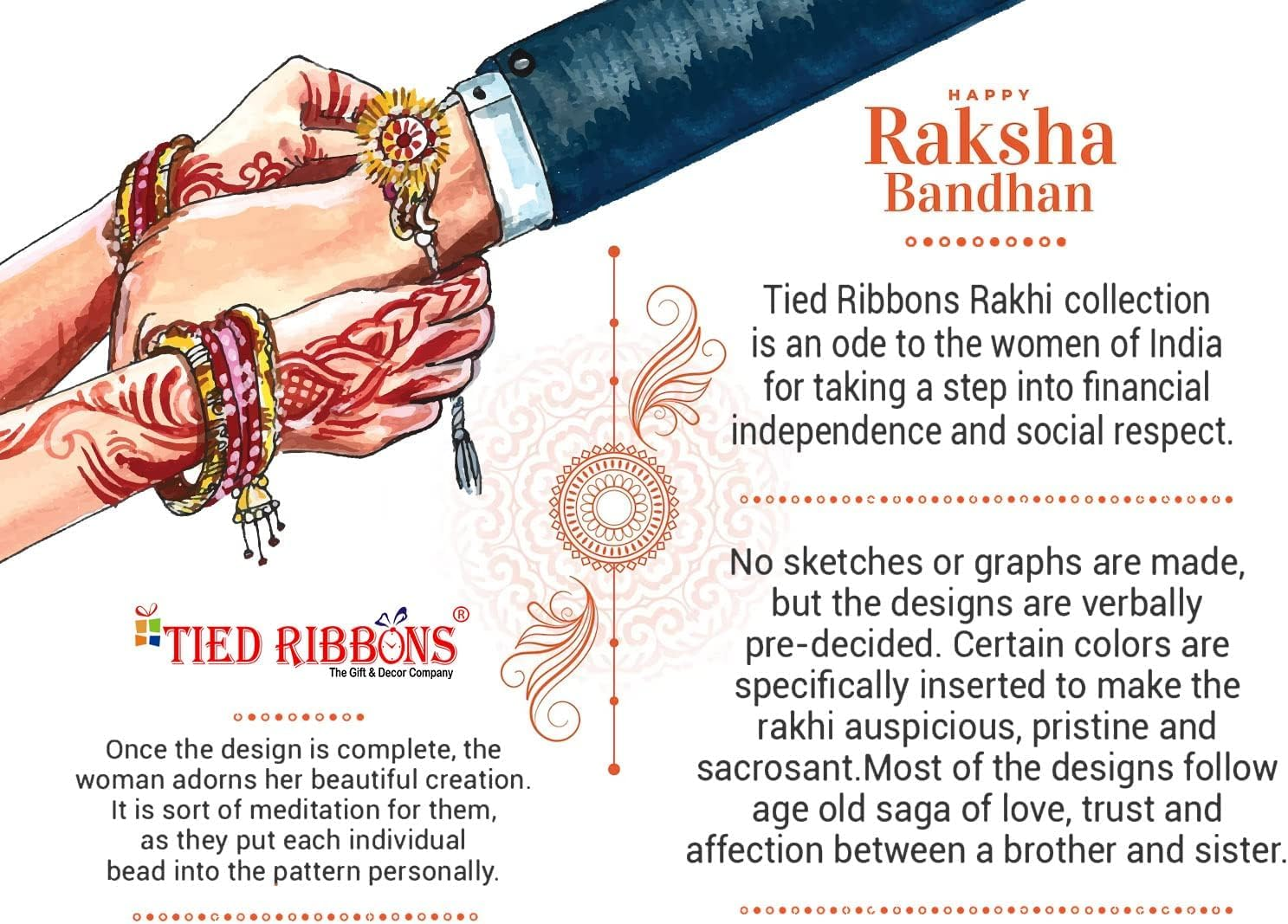TIED RIBBONS Rakhi for Brother with Gift | Ceramic Coffee Mug (10 Oz) | Mini Card | Roli Tikka - Designer Rakhi | Raksha Bandhan Bracelet for Brother Gift