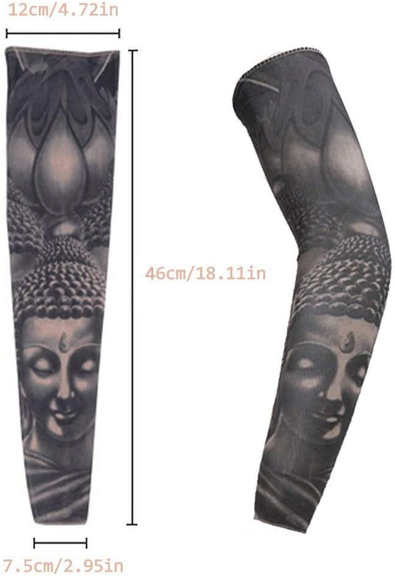 Temporary Fake Slip on Tattoo Arm Sleeve Cycling Basketball Sun Block Sleevelet for Men and Women