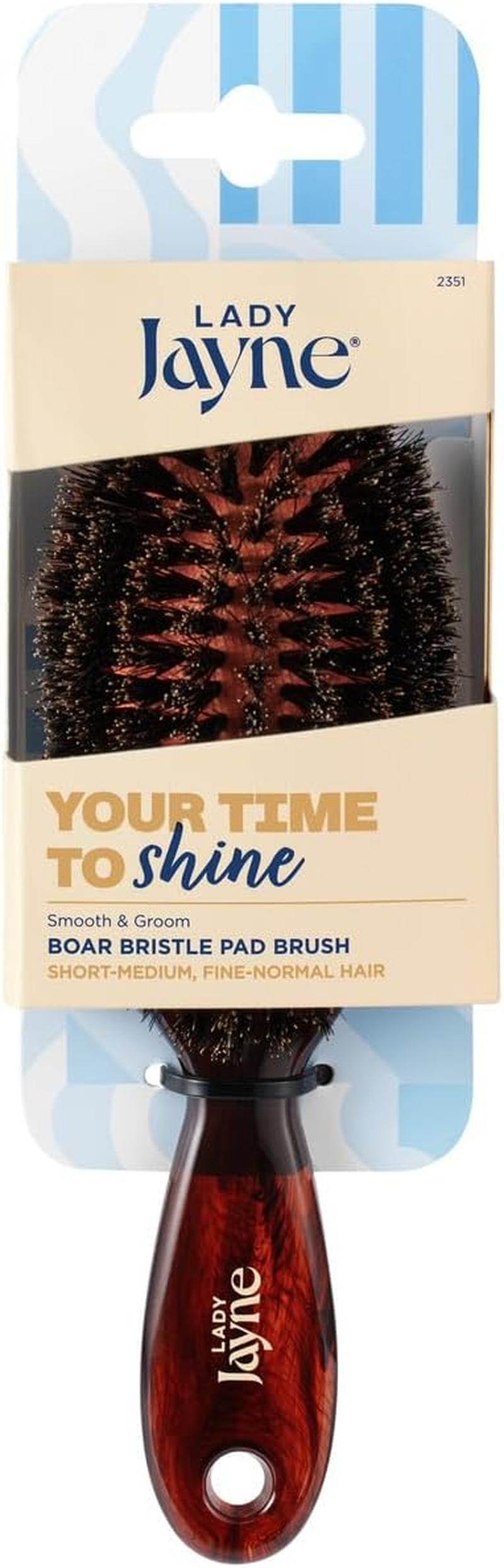 Lady Jayne Purse-Sized 100% Boar Bristle Pad Brush image number 1