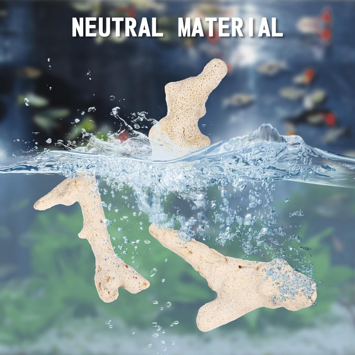 TEHAUX Fish Tank Filtration Material 500G Aquarium Decorative Stones 3-10Cm Synthetic Coral Stone for Freshwater and Saltwater Aquariums image number 1