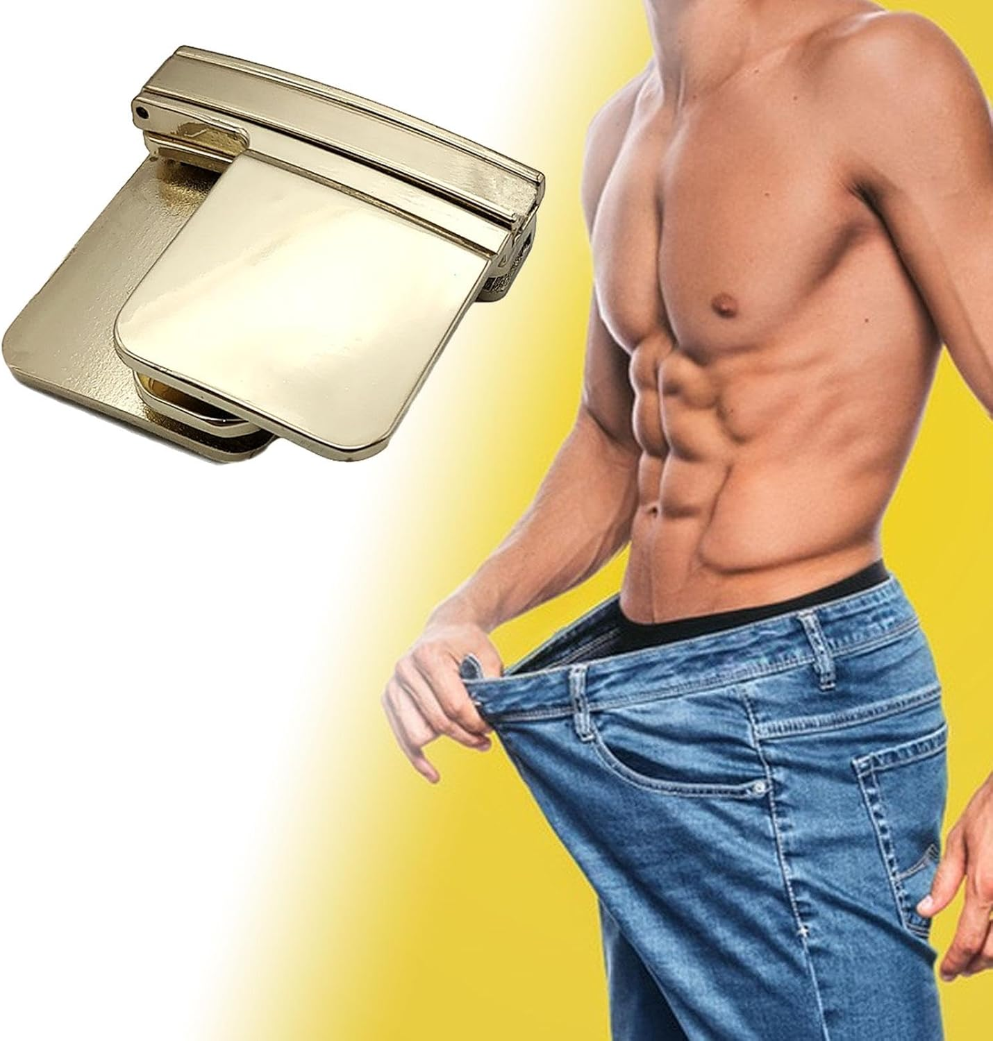 Colaxi Pants Clips for Waist, Pant Waist Tightener, Waist Clips for Trousers, Pant Waist Shrink Clip Waist Buckle - Golden image number 2