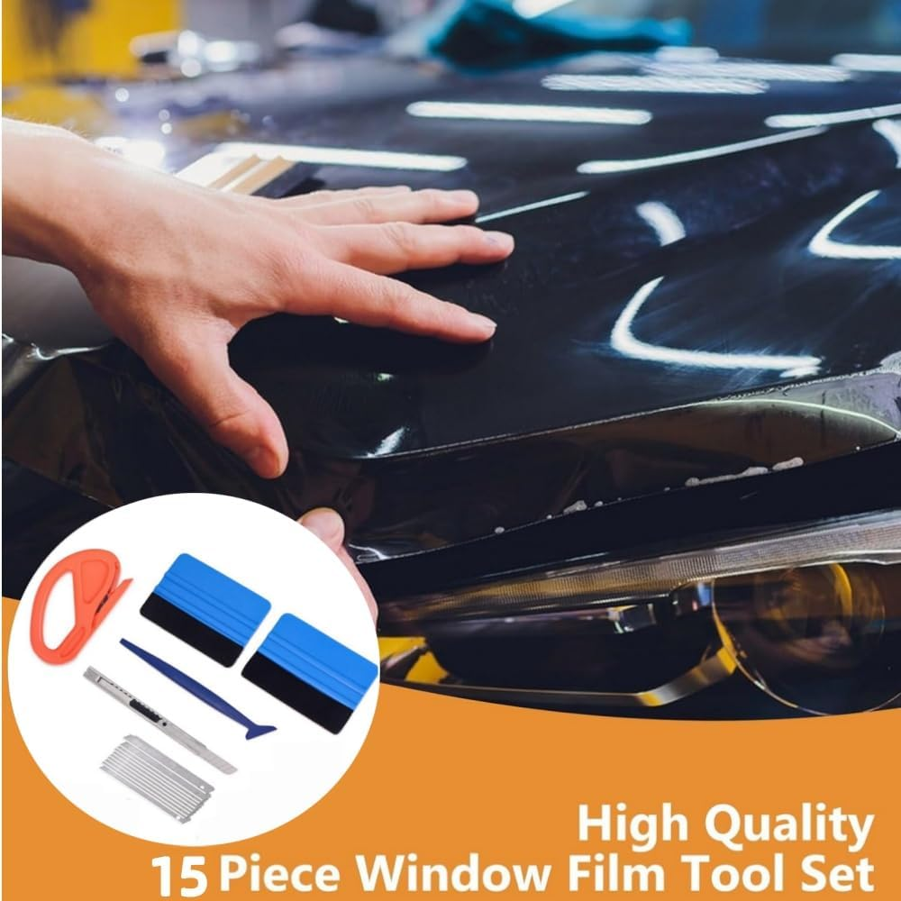 DACUAN 15 Pieces of Automotive Vinyl Packaging Kit, Including Extendable 9Mm Art Knives and Blades, 4-Inch Felt Scraper, Suitable for All Types of Window Films image number 2