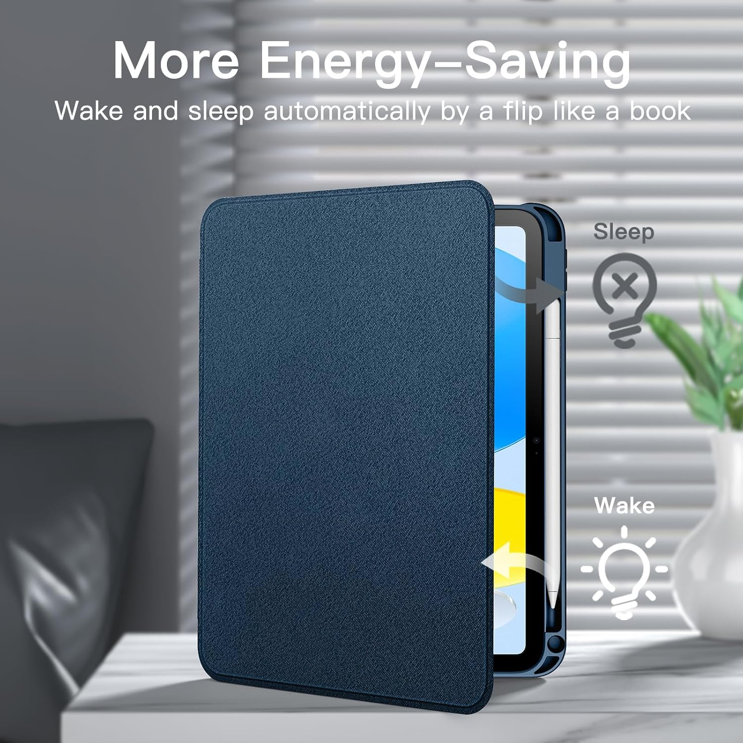 Jetech Case for Ipad (A16) 11Th/10Th Generation (2025/2022) with Pencil Holder, Slim Folio Stand Protective Tablet Cover, Multi-Angle Viewing (Navy) image number 4