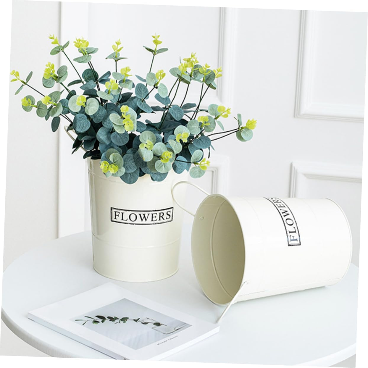 NULYLU Practical Iron Flower Pot Binaural Design for Indoor Plant for Gardening Enthusiasts image number 2