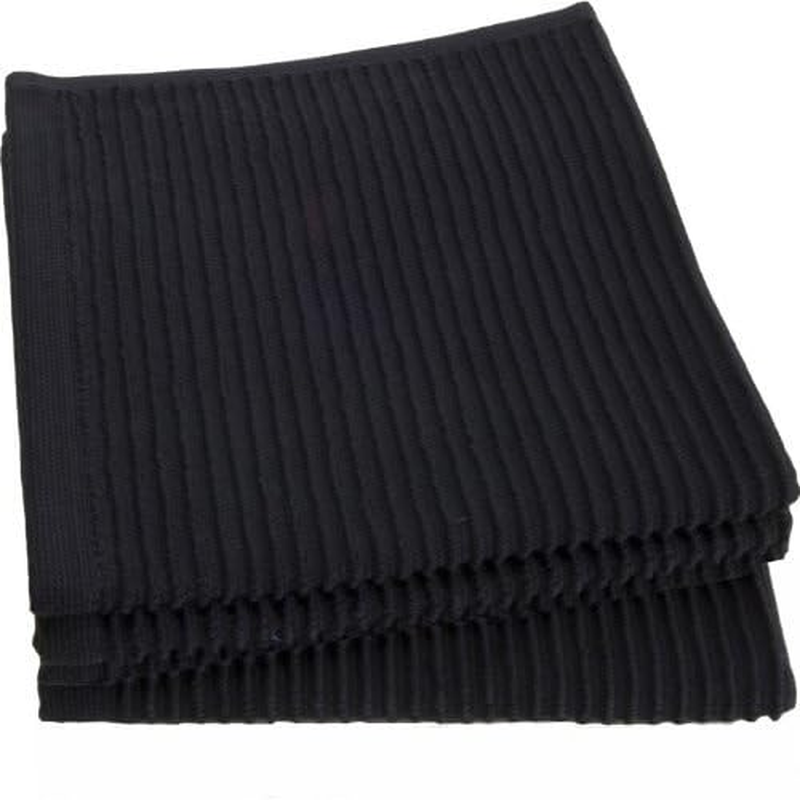 Now Designs Ripple Kitchen Dishcloth, Set of 4, Black