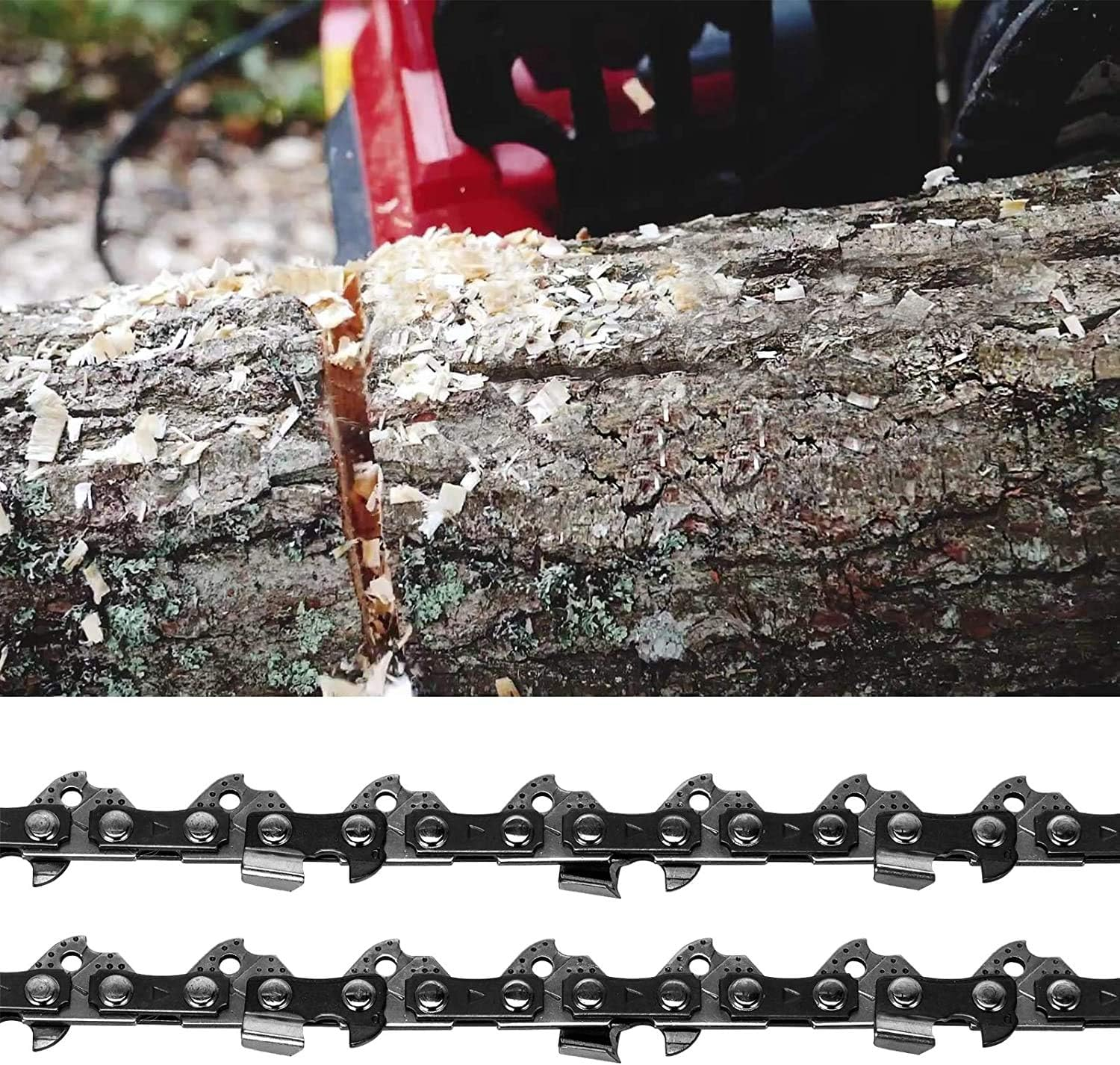 2 Pack R40 10 Inch Chainsaw Chain 3/8" LP .043" Gauge 40 Drive Links Compatible with Ryobi Echo CS-271 PPF-225 Homelite WORX WG322 Black & Decker LCS1020 Chainsaw image number 1