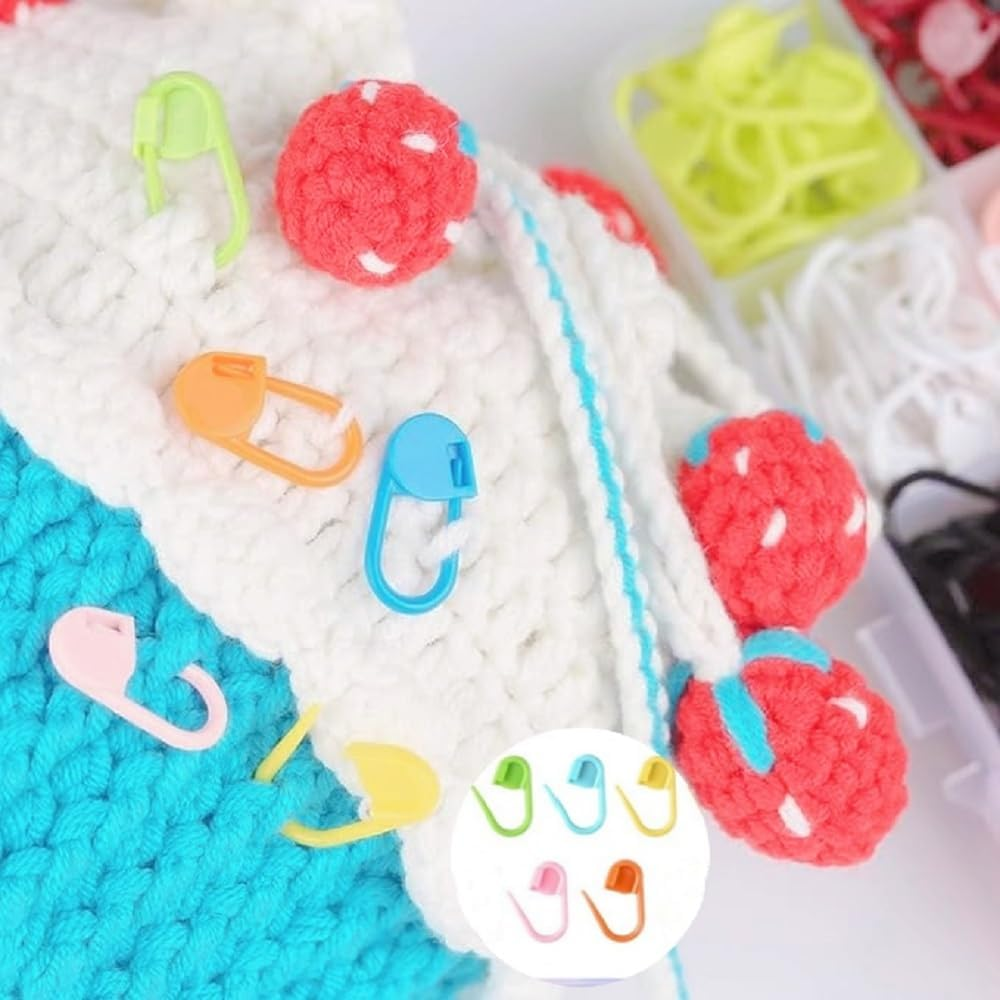 300 Pcs Stitch Markers,Crochet Knitting,15 Colors Crochet Stitch Needle Clip, Knitting Plastic Locking Stitch, Needle Clip Counter with Clear Storage Case, for DIY Handicraft Place Buckle Marker image number 4