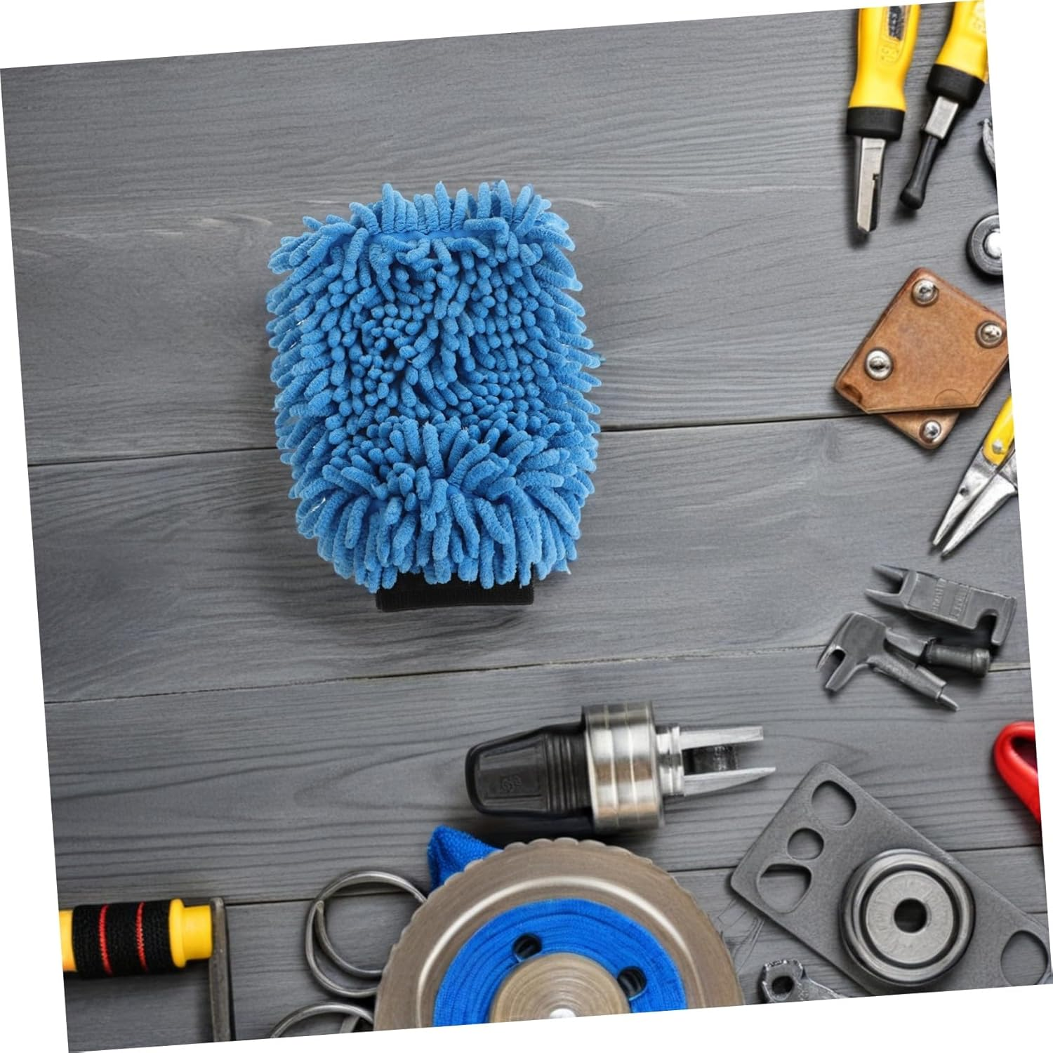 Beatifufu 4Pcs Microfiber Chenille Car Wash Mitts Absorbent Auto Detailing Gloves for Cars, Trucks Boats, Thick Plush Cleaning Gloves Suitable for Automotive Exterior Care Random Color image number 1