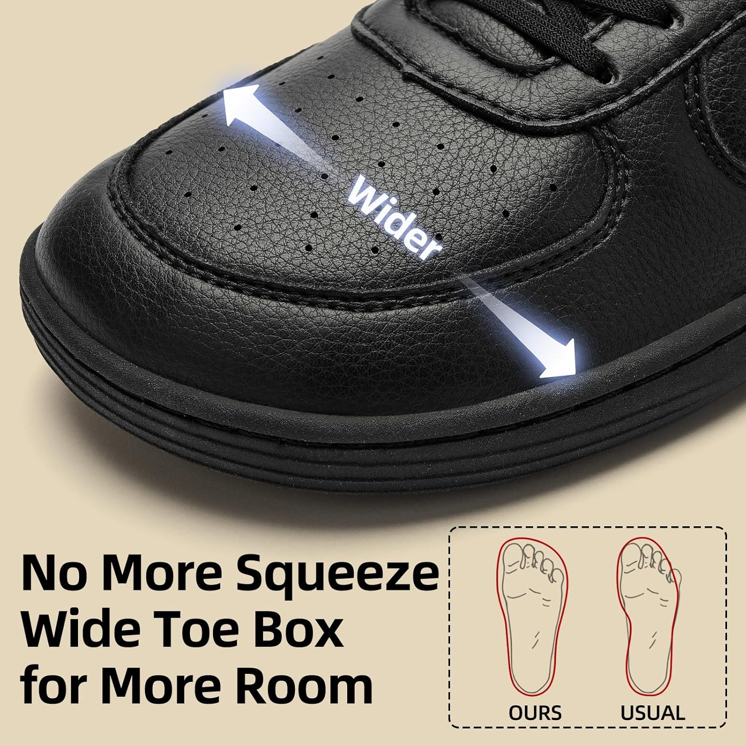 Pulltop Barefoot Wide Toe Box Shoes for Men - Minimalist Barefoot Dress Shoes Sneakers Zero Drop Slip on Walking Non Slip Shoes for Men image number 3