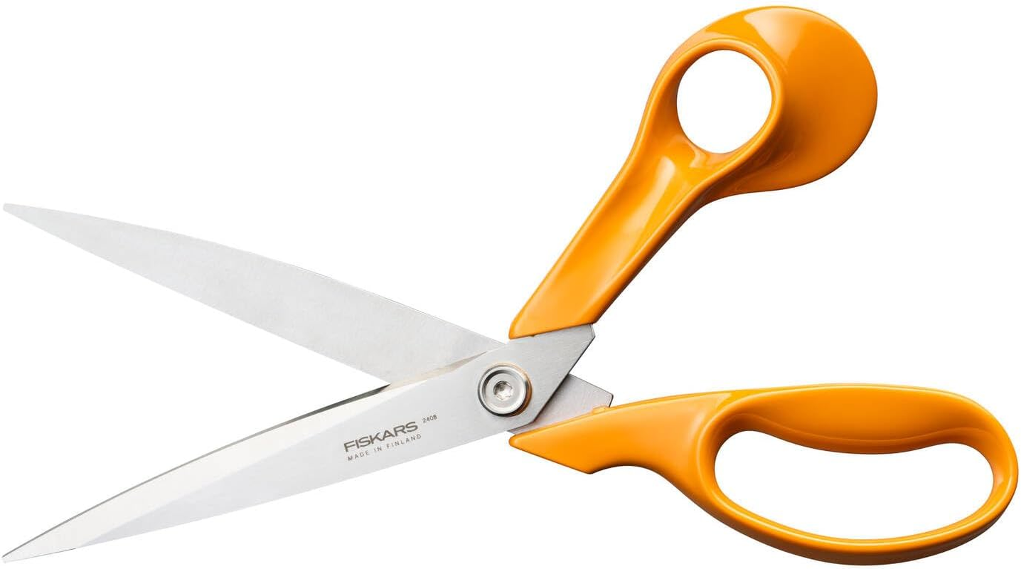 Fiskars Classic 1075056 Right-Handed Dressmaking Scissors, Total Length: 27.5 Cm, Improved Torx Screw and Ergonomic Handle, Quality Steel/Plastic, Orange image number 3