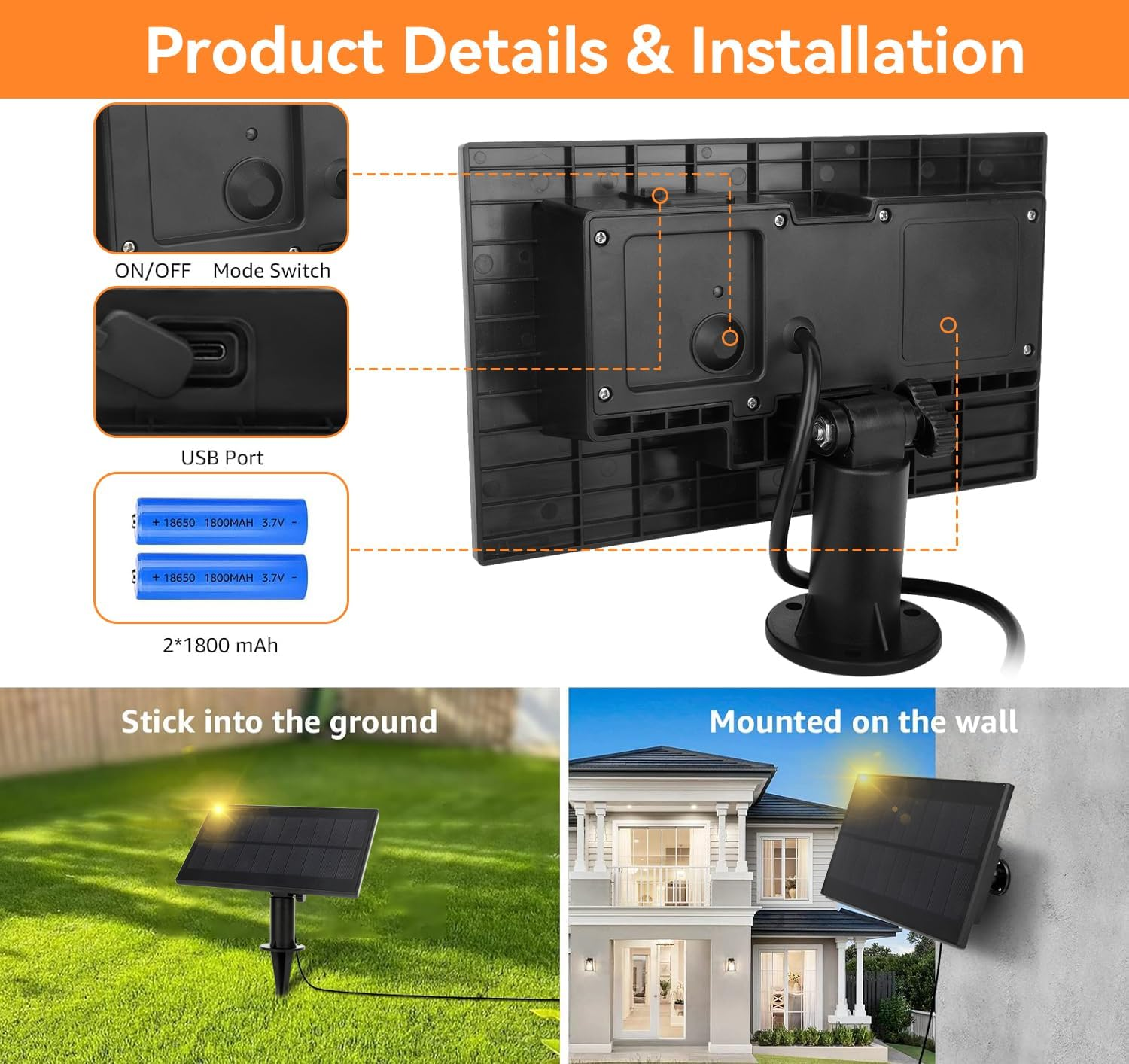 Roccar Solar String Lights Outdoor,15M Solar Festoon Lights Outdoor with 25+1 Shatterproof Waterproof Bulbs,Outdoor Solar Fairy Lights for Patio Porch Garden Backyard Pergola Bistro image number 4