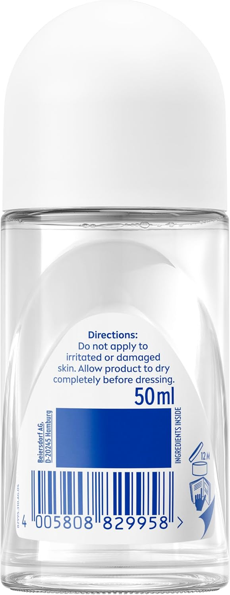 NIVEA Pure Invisible Anti-Perspirant Roll-On Deodorant 50Ml | 72-Hour Sweat & Odour Protection | No White Marks on Clothes | Long-Lasting Freshness | Quick-Dry Formula | Women'S Roll-On Deodorant image number 6