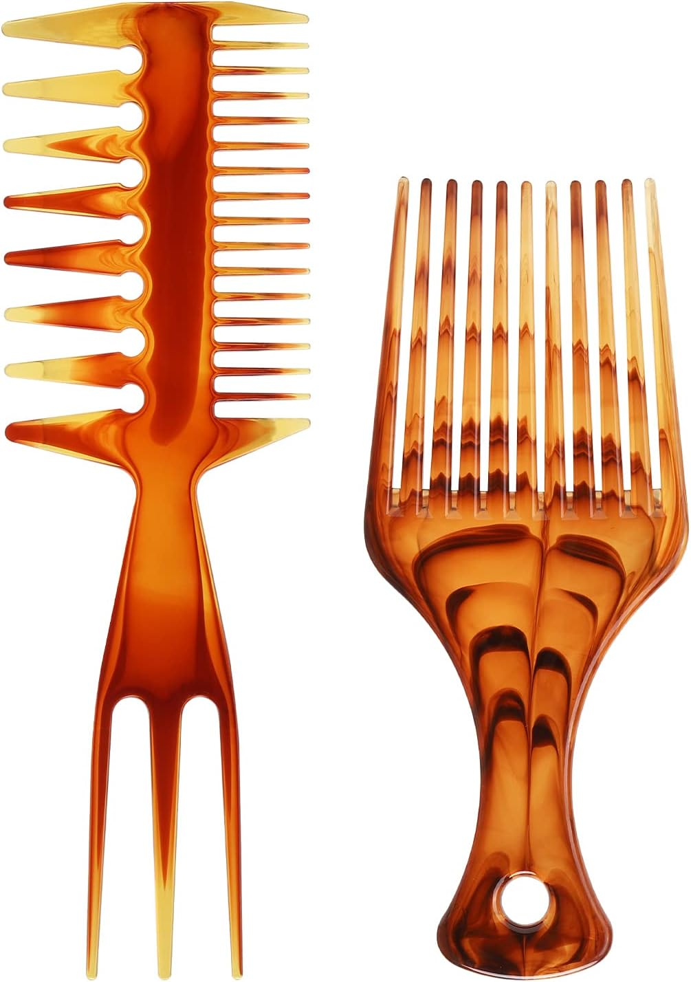 Tbestmax 6 Pcs Hair Comb Styling Set Tail Combs Afro Pick Pik Brushes African American Hair Brush Barber Blue