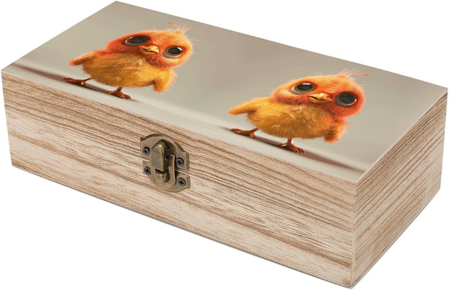 Cute Chicken Wooden Box Wood Wedding Keepsake Boxes with Lids Small Decorative Boxes Lightweight Wooden Memory Storage Box for Crafts Keepsakes Jewelry Photo Letter Storage image number 4