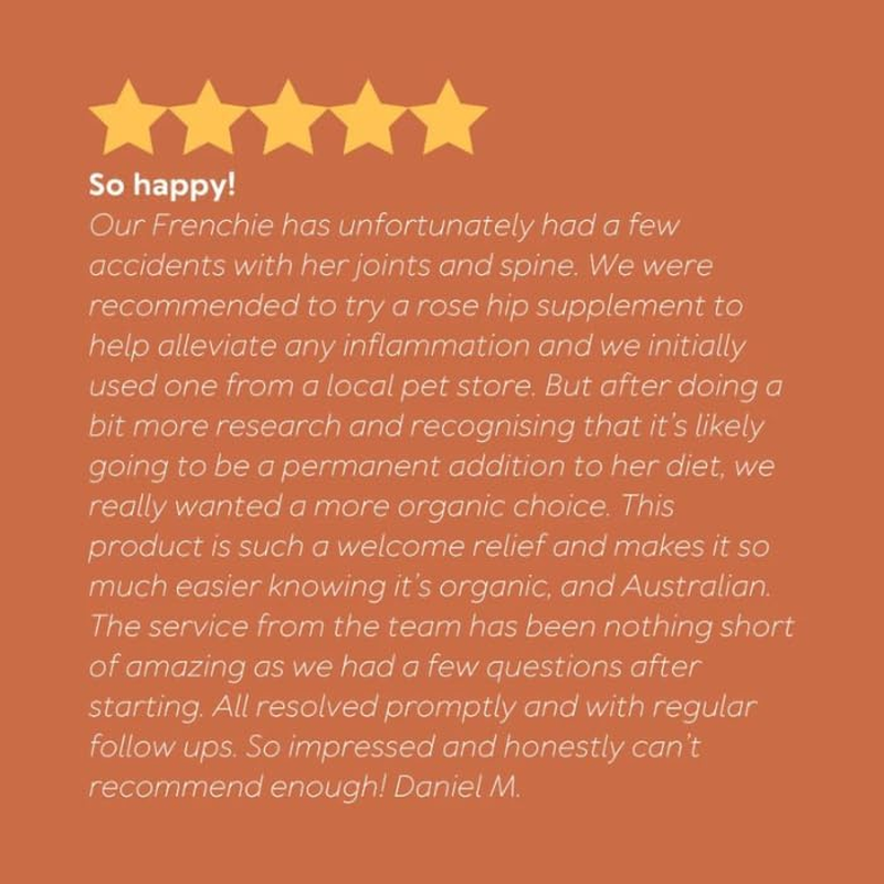 SUPAW&trade; by Australian Pet Organics Certified Organic Rosehip Powdered Dog Supplement 280G