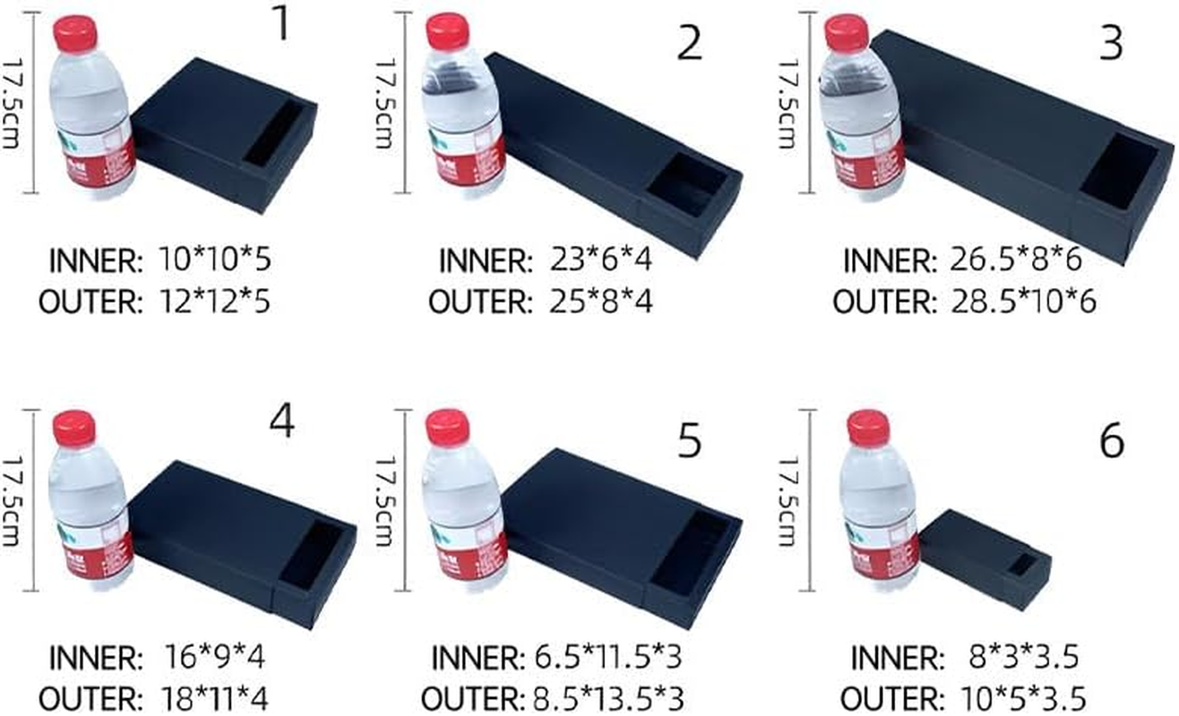 AIMALL 25-Pack Black Kraft Paper Drawer Boxes, Elegant Jewelry and Gift Packaging, Sizes up to 11.22X3.94X2.36 Inches