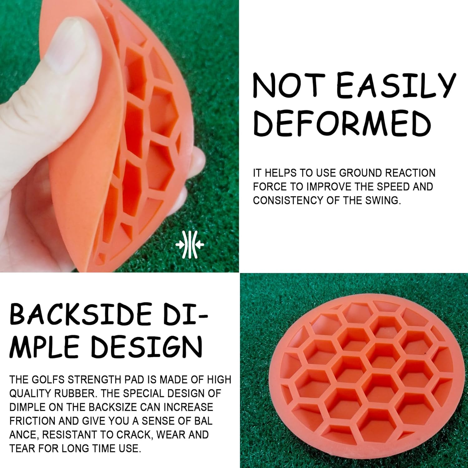 Golf Physical Strength Pad Force Plate | Rubber Force Pedal Exerciser Step Pad for Golf Swing - Golf Accessories for Improved Golf Game, Golf Teaching & Training Aid for Club Practice Equipment image number 4