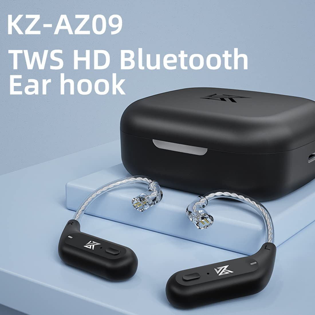KZ AZ09 Bluetooth 5.2 Module IEM Bluetooth Adapter Wireless Waterproof Ear Hook Extra Long Battery Life Bluetooth Cable for ​KZ ZS10 PRO/ZSN Pro X/ZSN PRO/ZSX/AS12/AS16/ZAX CCA CRA/C12(C Pin) image number 6