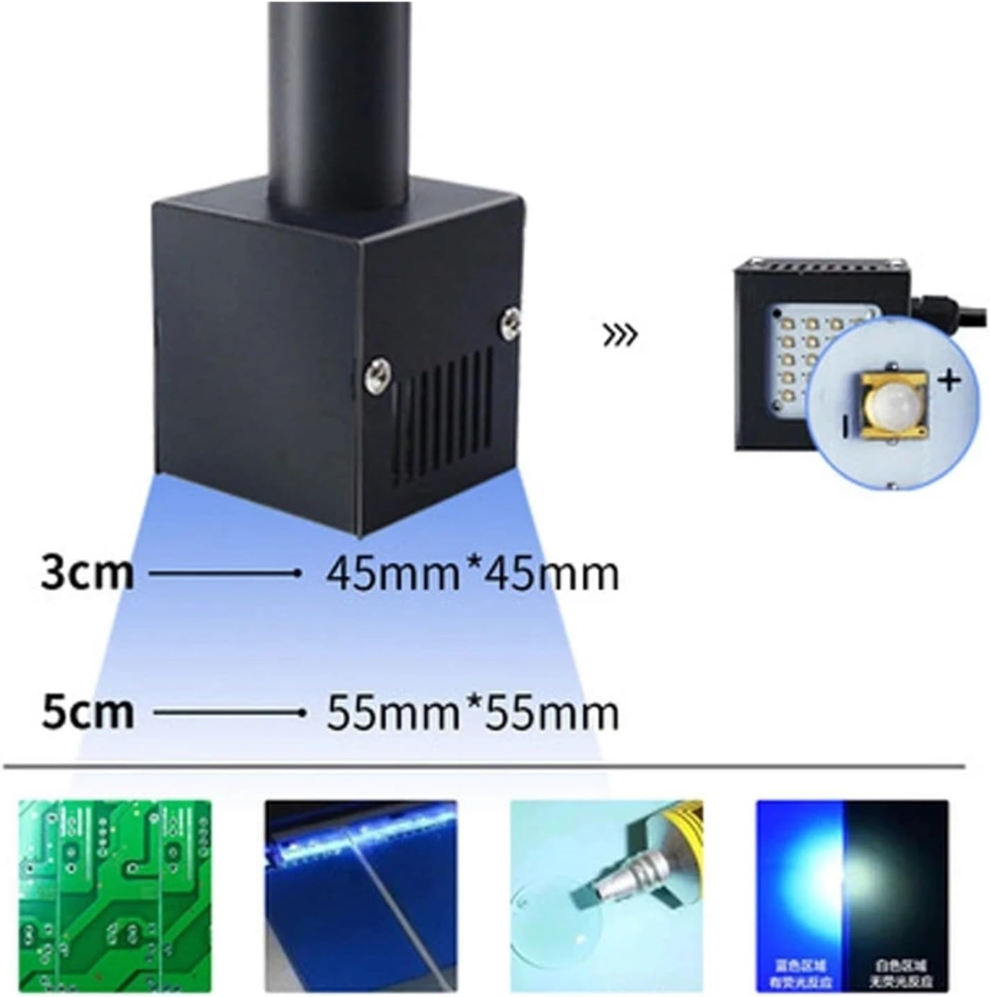 250W UV Resin Curing Lamp 395Nm 365Nm 405Nm Resin Shadowless Glue Glue Mobile Phone Circuit Board Green Oil Paint Curing for DIY Enclosures(395Nm) image number 5