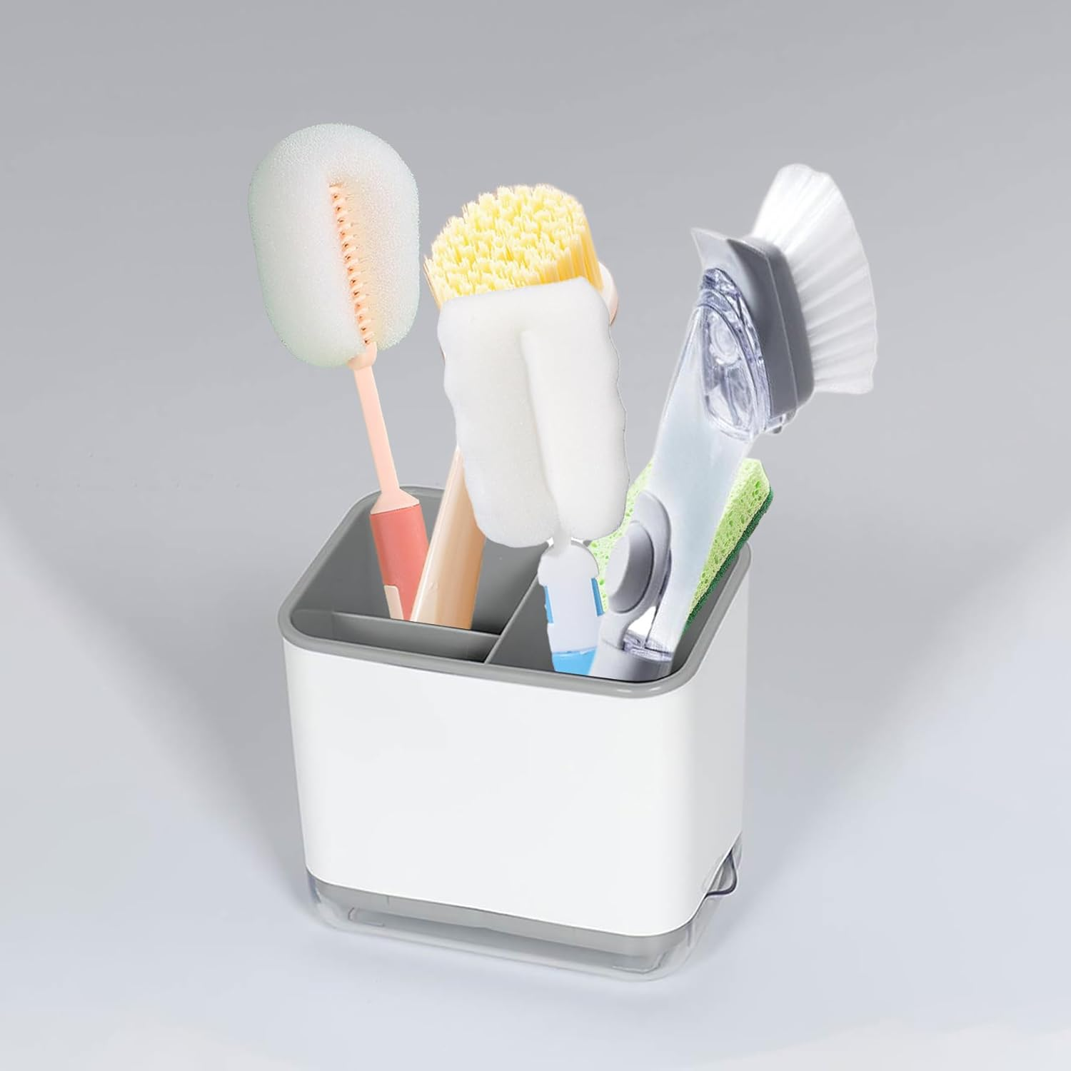 Utensil Holder, Cutlery Drainer Sink Caddy Silverware Organizer Basket Dish Drying Rack, Kitchen Storage Accessories for Chopsticks, Knives, Forks and Spoons (Grey) image number 4