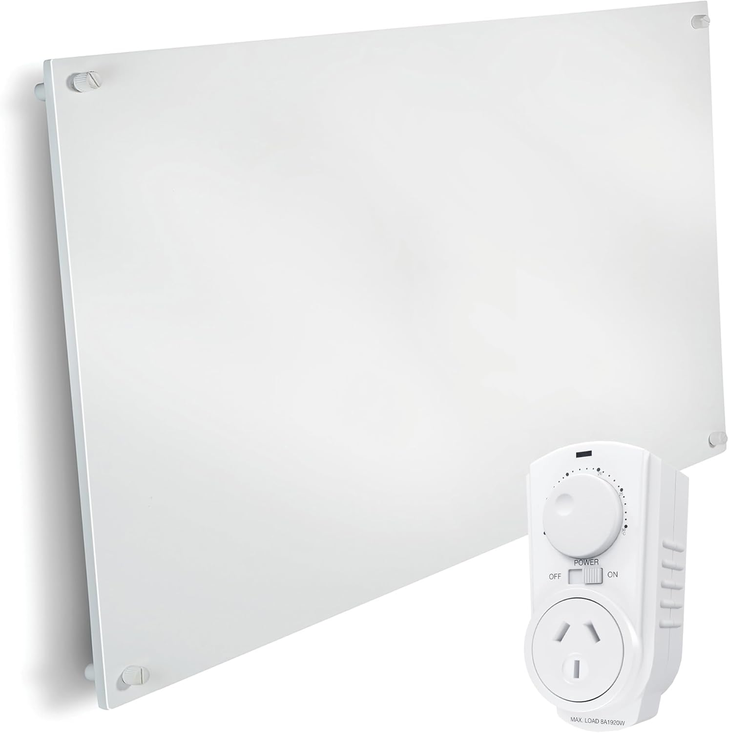 Econohome Wall Mount Space Heater Panel - 250 Watt Splashproof Convection Heater with Thermostat - Ideal for 100 Sq Ft Room or Bathroom - 240V Electric Heater image number 4