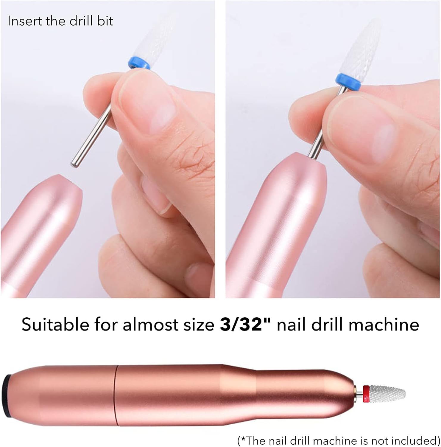 Homeet Pack of 7 Nail Cutter Bits Ceramic Nail Cutter Attachments Professional Nail Bits Attachments Remove Gel Acrylic Cuticle Nail Drill Tools for Manicure Pedicure Gel Nails Nail Cutter