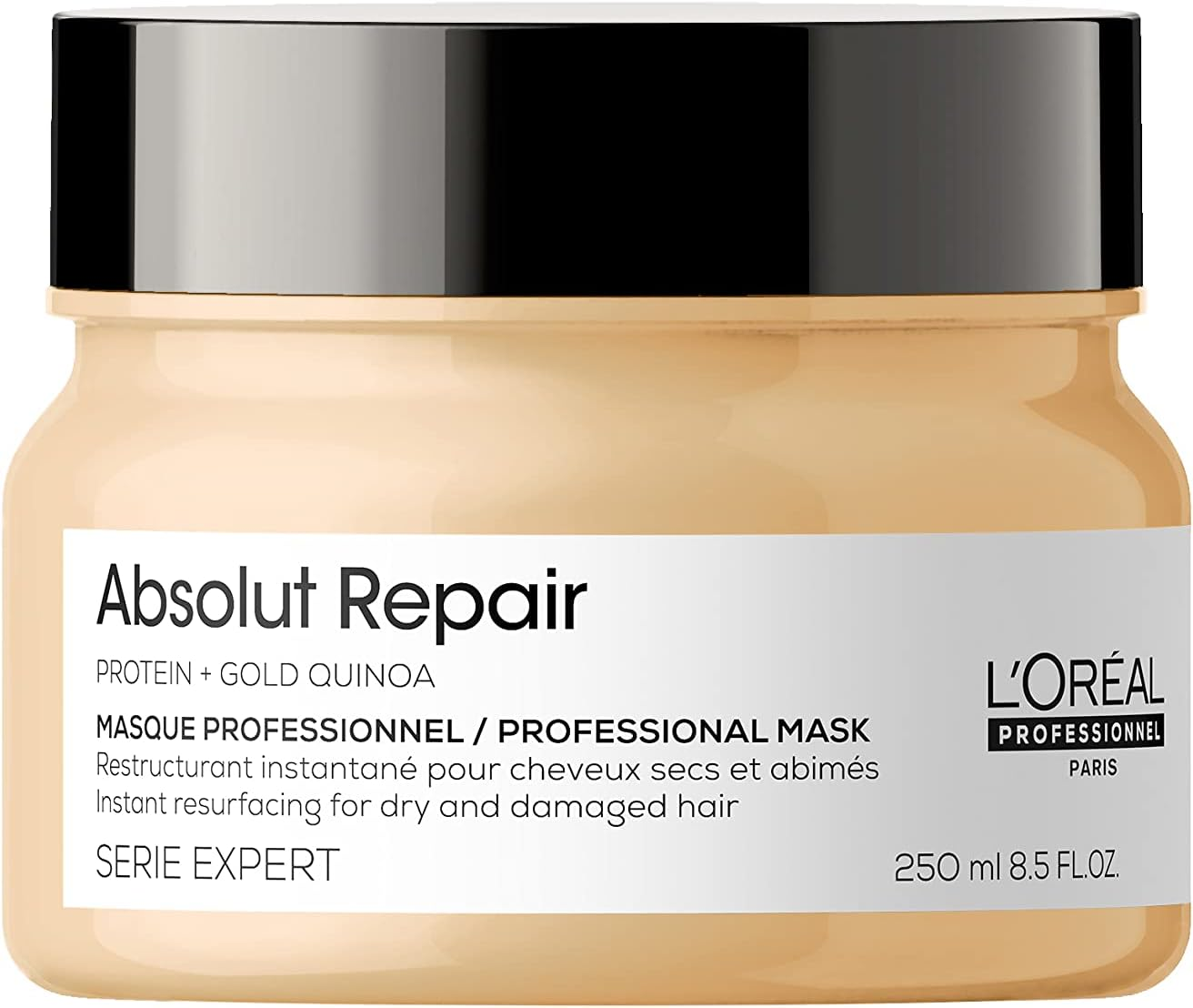 L'Oreal Professionnel Absolut Repair Hair Mask | Salon Grade Protein Hair Treatment | Repairs & Nourishes Dry, Damaged Hair | with Quinoa & Proteins | Adds Shine | Medium to Thick Hair Types | 250Ml image number 2