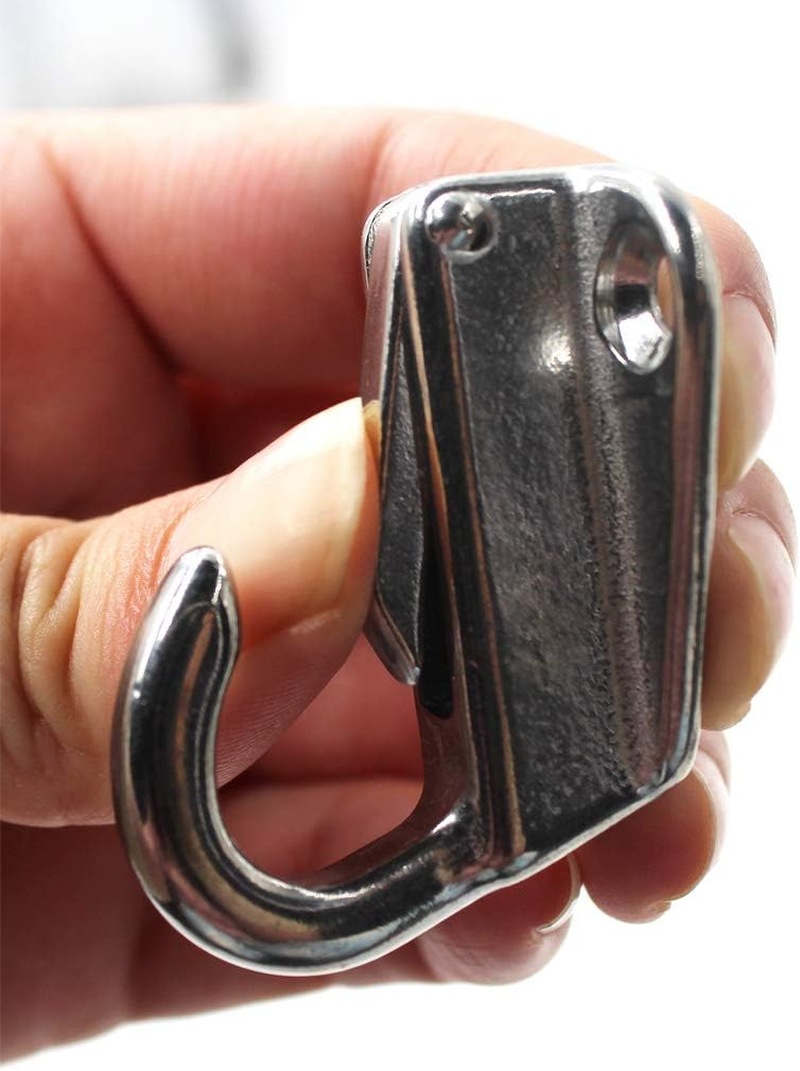 Flomore Fender Hook Marine Grade 316 Stainless Steel Spring Snap Hook Boat Ship Hardware (Pack of 4)