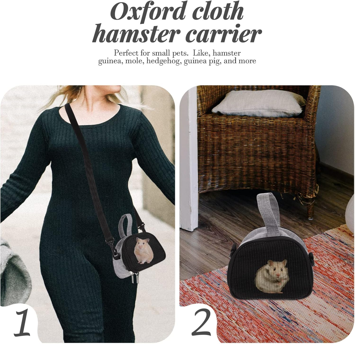 INOOMP 2Pcs Portable Guinea Pig Carrier Breathable Bird Carrier Convenient Rat Outdoor Accessory for Small Animal Travel image number 2