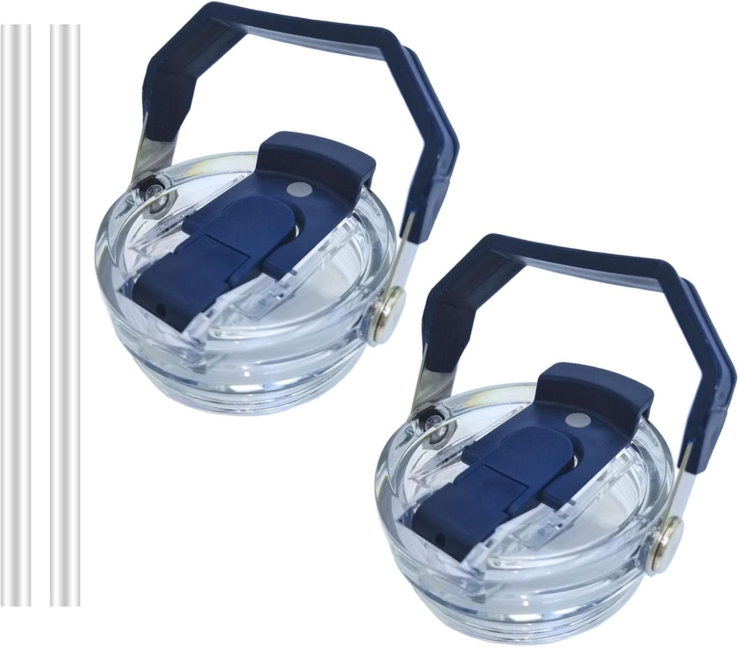 30Oz & 20Oz Replacement Lid for Stanley Iceflow Stainless Steel Tumbler，2 PCS Spill Proof Tumbler Cover with Handle & 2-In-1 Flip Straw Spout，Leak-Proof Splash Resistant (Grey)