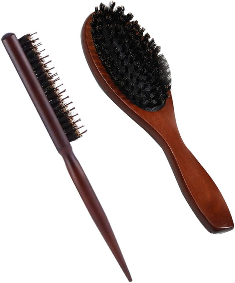 Armastuse Boar Bristle Hair Brush,2Pcs Professional Massage Comb,Stiff Bristles Hairbrush for Beard Styling,Hair Brush for Men and Women,For Detangling,Smoothing,Wave Styles image number 1