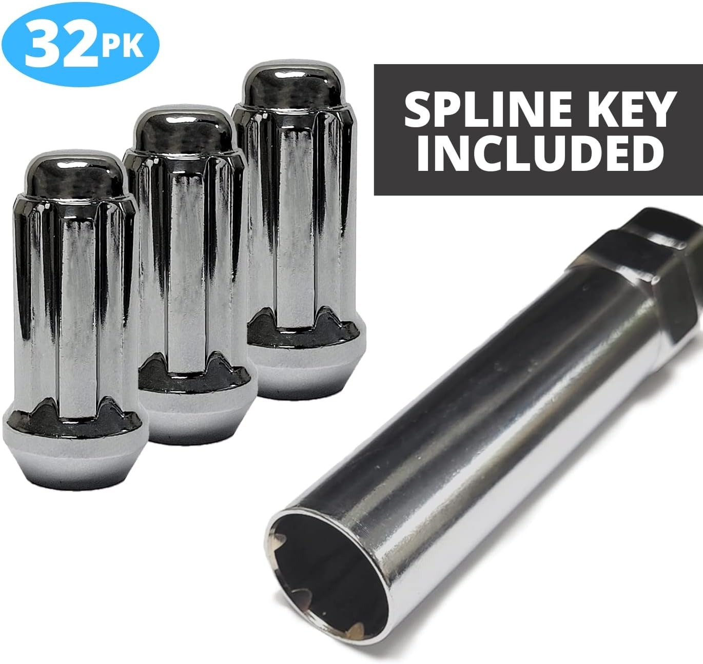 West Coast Accessories W5896ST 9/16" Spline Closed End Wheel Truck Lug Nut Installation Kit - 8 Lug