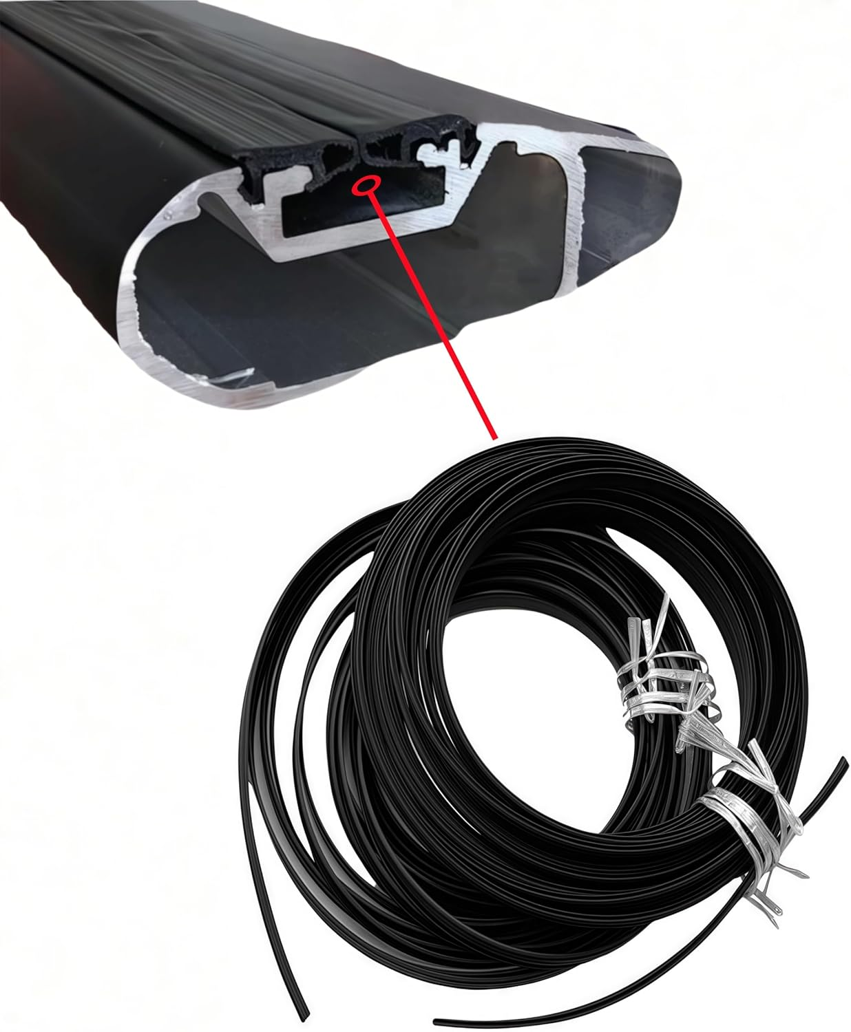 2Pcs Rubber Strip for Thule Car Roof Rack Crossbar 53 Inchs, Wingbar Evo Edge 711X/721X with Quick Accessinterf, T-Slot Sealing Strips Noise Insulation Sealant Windshield Edge Sealing image number 6