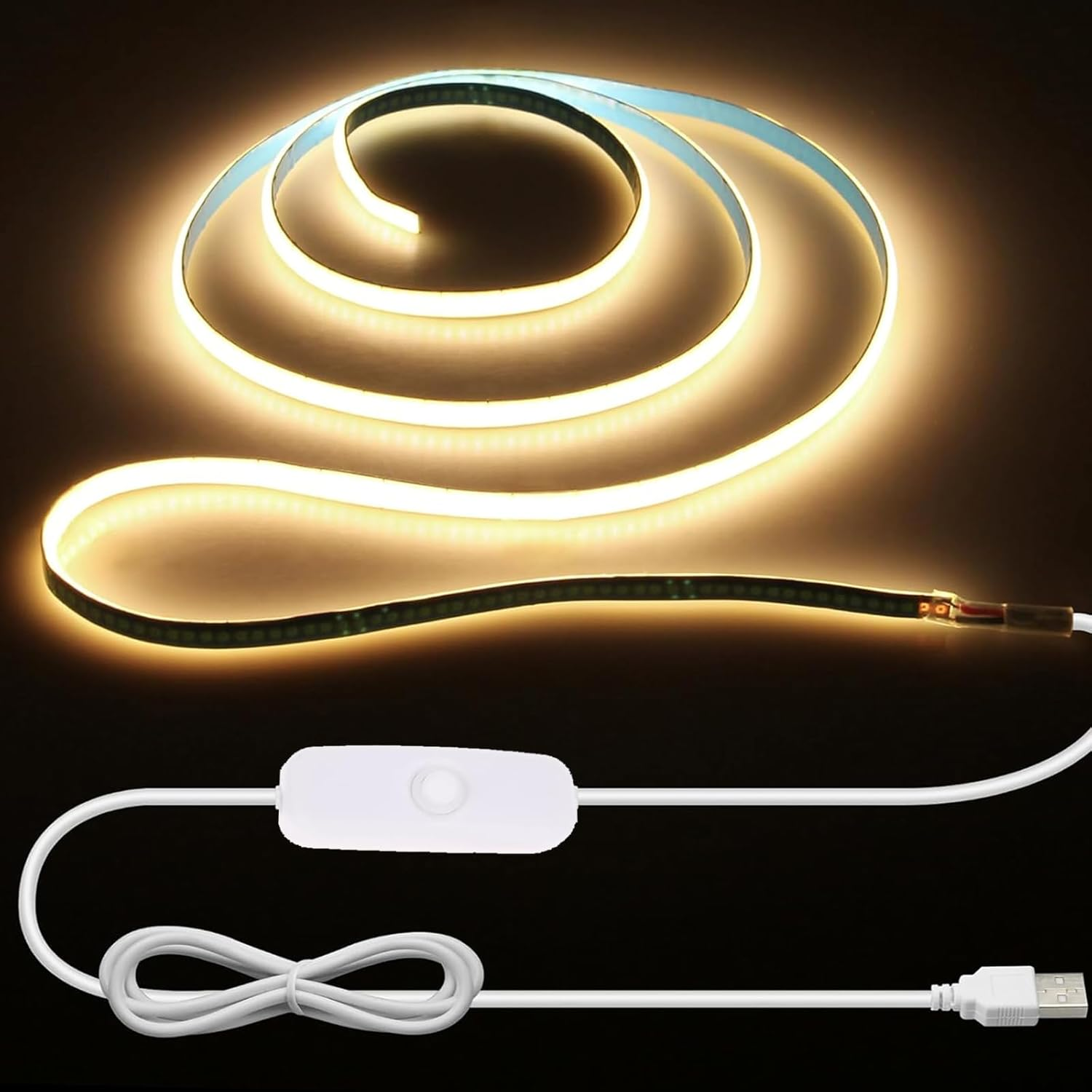 5V USB LED Lighting COB Short LED Strip Light White Flexible under Cabinet Tape Light for Bedroom,Kitchen,Home DIY Lighting image number 4