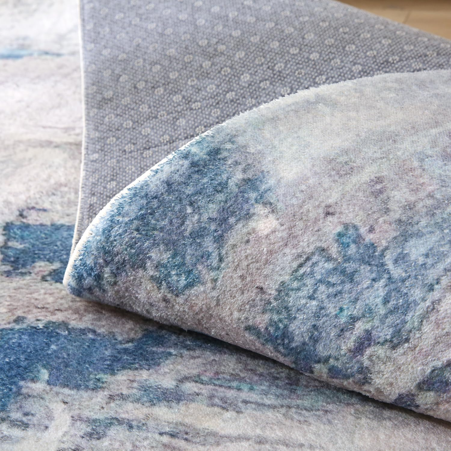 Rugs Living Room Grey Area Rugs for Bedroom Modern Abstract Rug Large Short Pile Rugs Carpet Non-Slip Soft Living Room Rugs Room Decor (Lake Blue/Grey/Beige, 120 X 160 Cm) image number 5