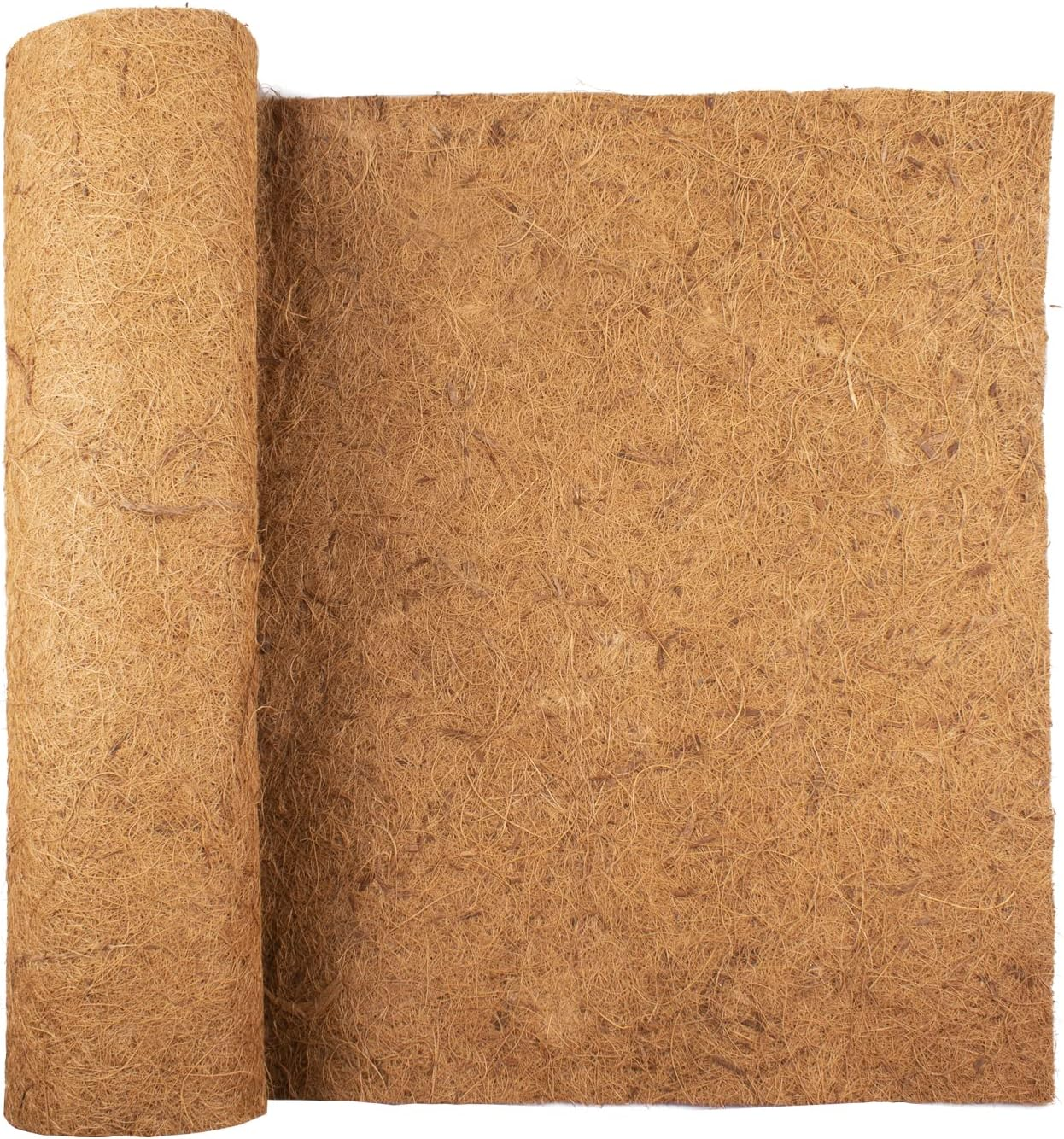 Fengaim 1M*0.5M/39.4" X 19.7" Coco Hanging Basket Liner Coconut Growing Mat Garden Plant Flowerpot Coconut Fibre Matting Liner Roll for Patio Containers Wall Troughs Reptile Carpet Lizard Cage Mat image number 3