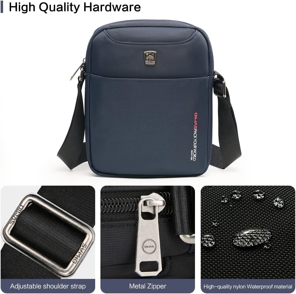 OIWAS Small Messenger Bag Crossbody Shoulder Bags for Men, Mini Sling Pack Handbag Mens Nylon Travel Purse - Gray image number 2