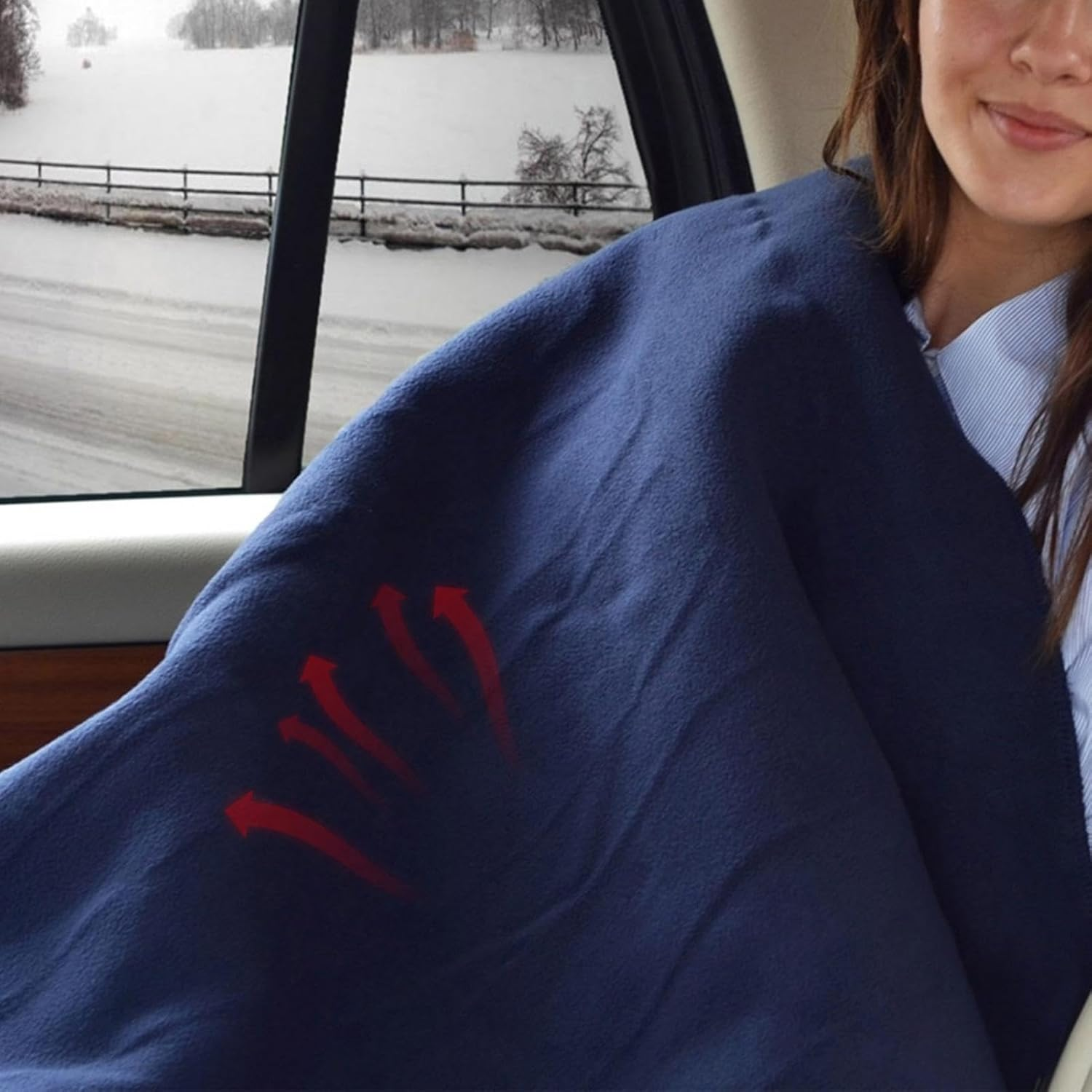 Car Heating Blanket - 12V Electric Heated Blanket, Travel Heating Blanket | Car Heated Blanket, 3- Control Car Blanket & Cold Weather Blanket for Camping & Winter (145 * 100Cm) image number 4